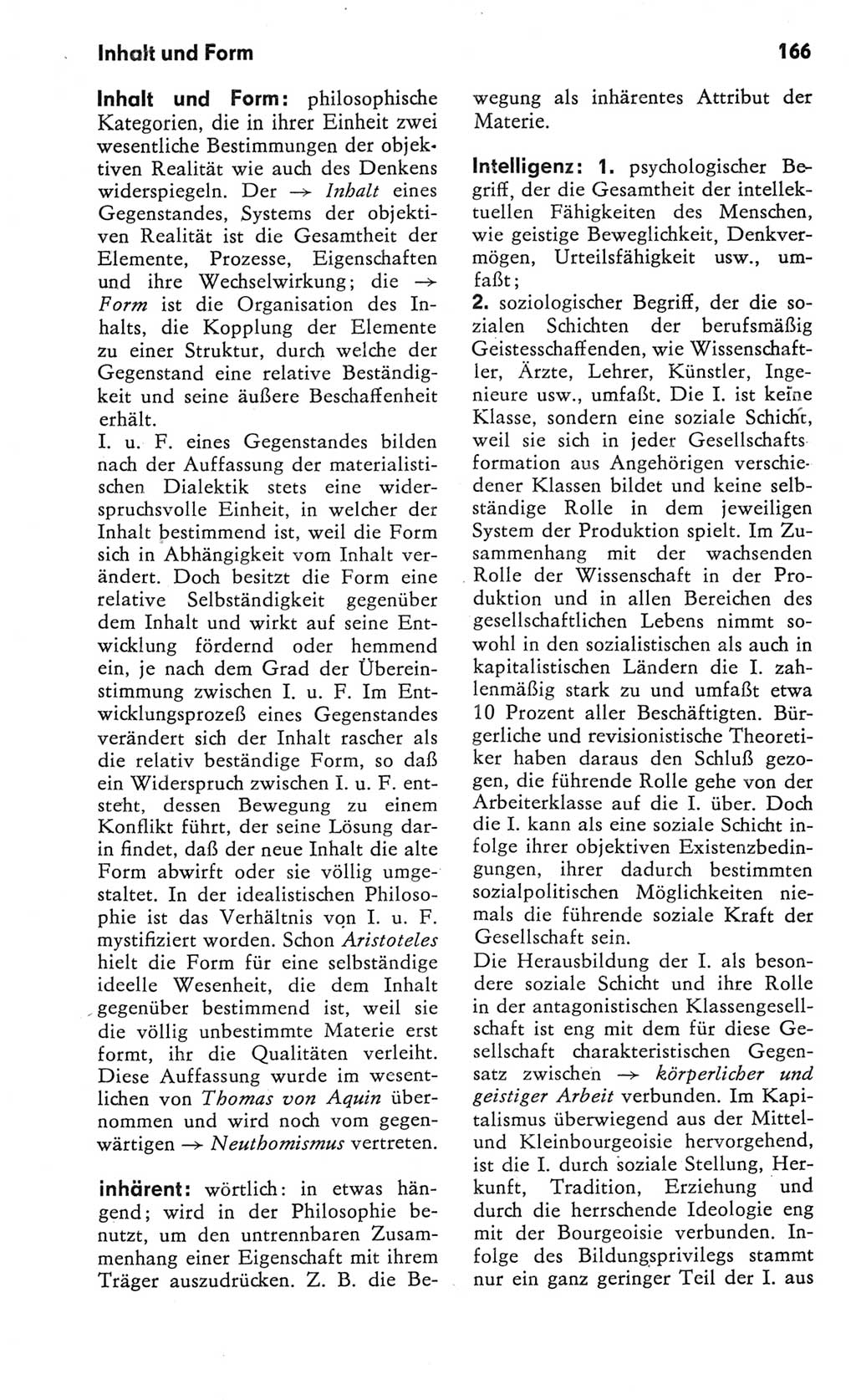 Kleines Wörterbuch der marxistisch-leninistischen Philosophie [Deutsche Demokratische Republik (DDR)] 1982, Seite 166 (Kl. Wb. ML Phil. DDR 1982, S. 166)