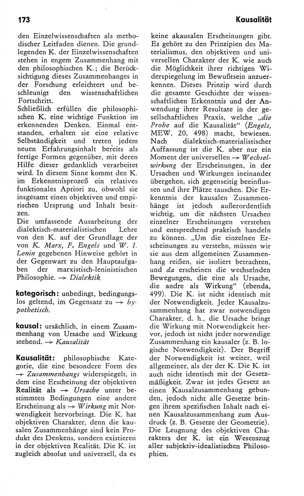 Kleines Wörterbuch der marxistisch-leninistischen Philosophie [Deutsche Demokratische Republik (DDR)] 1982, Seite 173 (Kl. Wb. ML Phil. DDR 1982, S. 173)