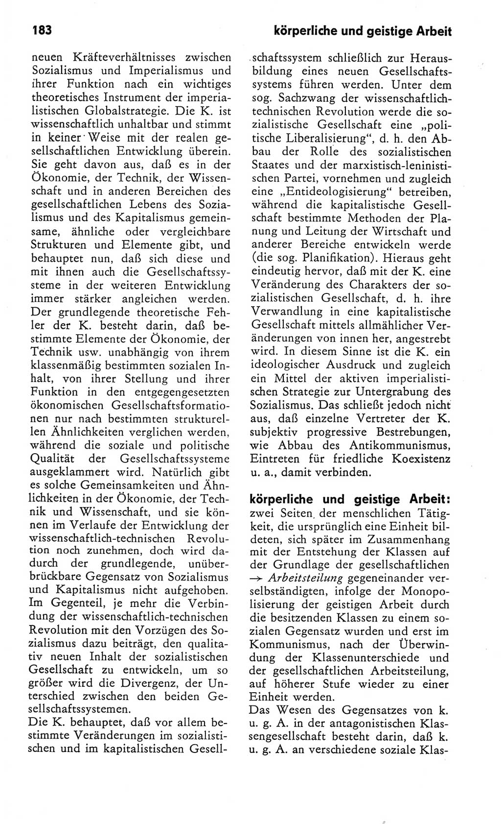 Kleines Wörterbuch der marxistisch-leninistischen Philosophie [Deutsche Demokratische Republik (DDR)] 1982, Seite 183 (Kl. Wb. ML Phil. DDR 1982, S. 183)