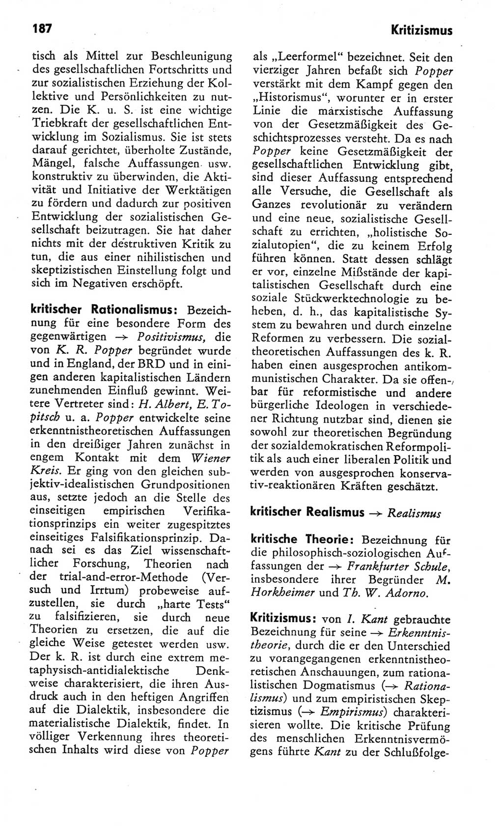 Kleines Wörterbuch der marxistisch-leninistischen Philosophie [Deutsche Demokratische Republik (DDR)] 1982, Seite 187 (Kl. Wb. ML Phil. DDR 1982, S. 187)