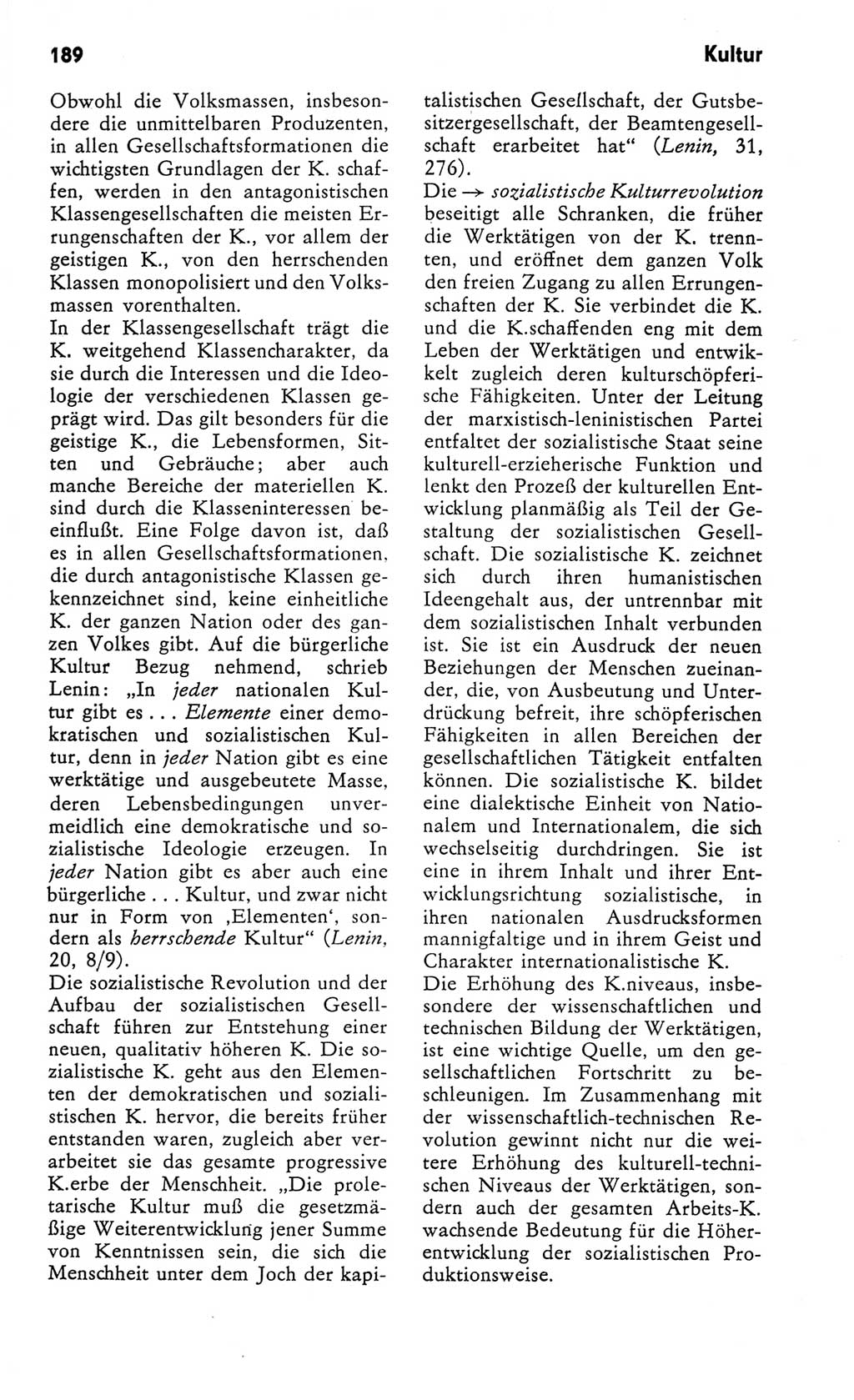 Kleines Wörterbuch der marxistisch-leninistischen Philosophie [Deutsche Demokratische Republik (DDR)] 1982, Seite 189 (Kl. Wb. ML Phil. DDR 1982, S. 189)