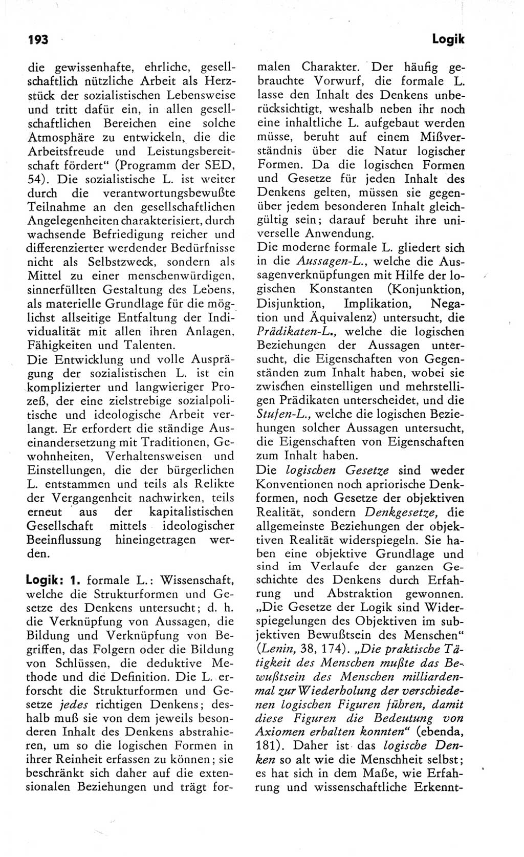 Kleines Wörterbuch der marxistisch-leninistischen Philosophie [Deutsche Demokratische Republik (DDR)] 1982, Seite 193 (Kl. Wb. ML Phil. DDR 1982, S. 193)