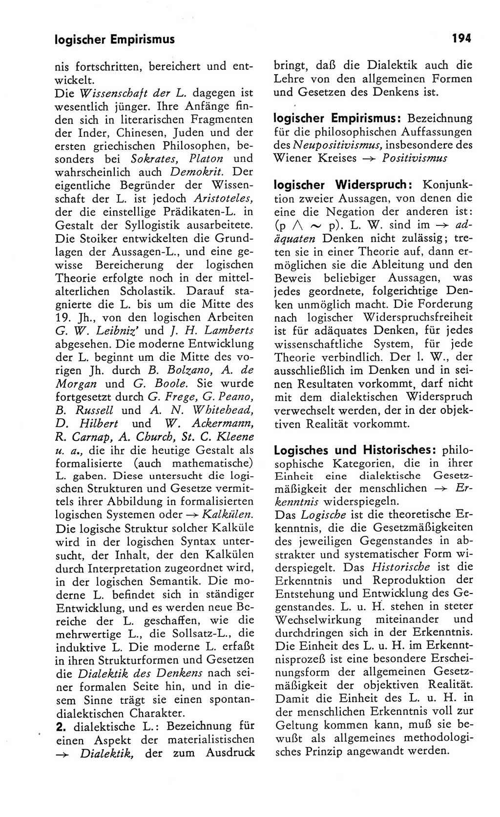 Kleines Wörterbuch der marxistisch-leninistischen Philosophie [Deutsche Demokratische Republik (DDR)] 1982, Seite 194 (Kl. Wb. ML Phil. DDR 1982, S. 194)