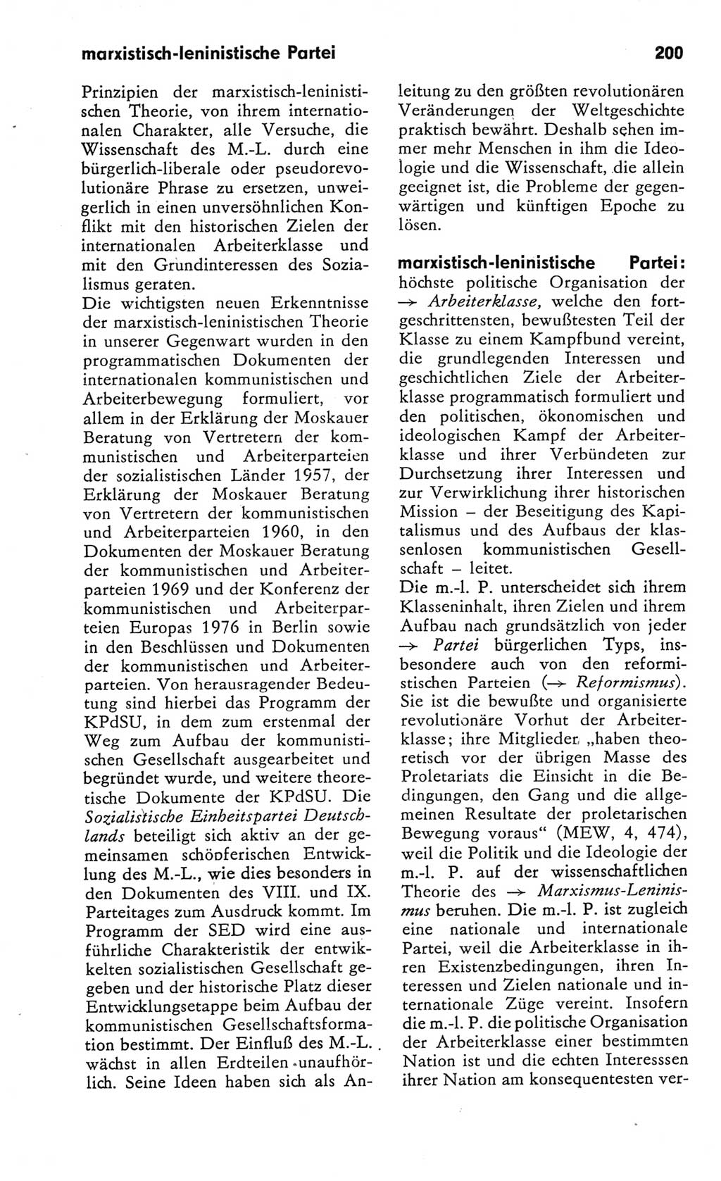 Kleines Wörterbuch der marxistisch-leninistischen Philosophie [Deutsche Demokratische Republik (DDR)] 1982, Seite 200 (Kl. Wb. ML Phil. DDR 1982, S. 200)