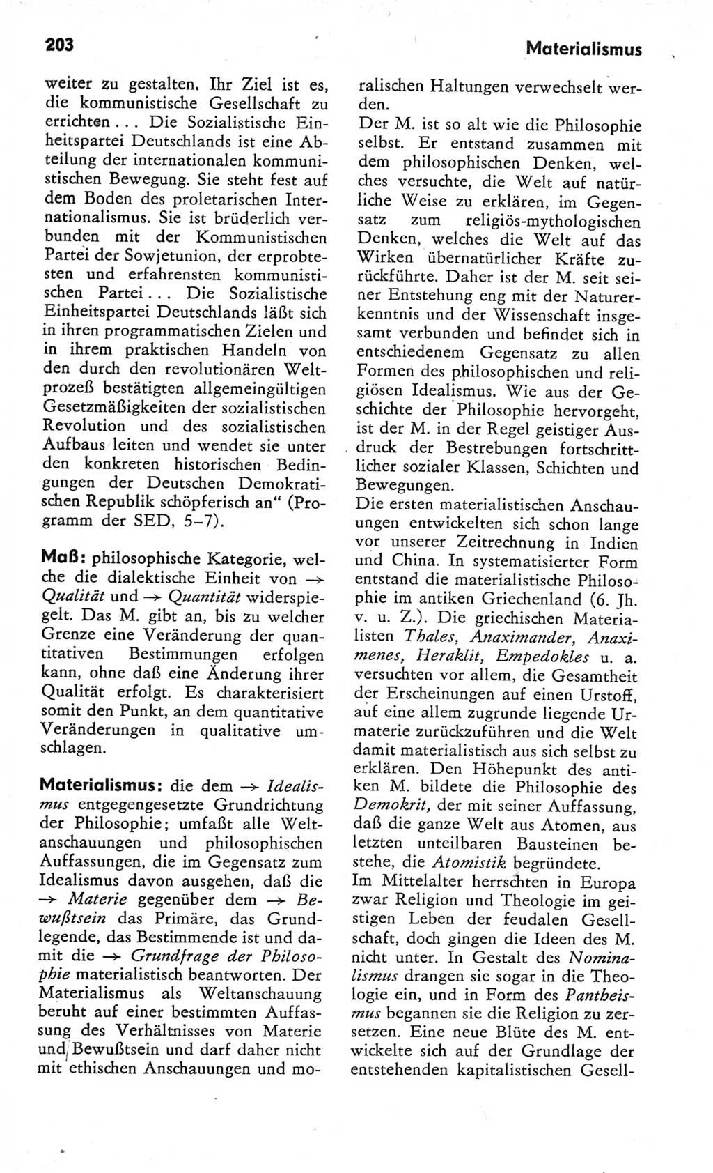 Kleines Wörterbuch der marxistisch-leninistischen Philosophie [Deutsche Demokratische Republik (DDR)] 1982, Seite 203 (Kl. Wb. ML Phil. DDR 1982, S. 203)