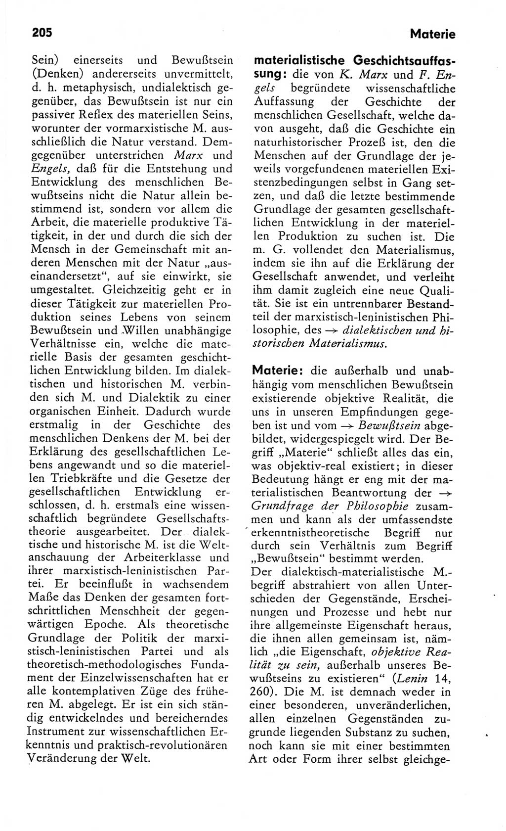 Kleines Wörterbuch der marxistisch-leninistischen Philosophie [Deutsche Demokratische Republik (DDR)] 1982, Seite 205 (Kl. Wb. ML Phil. DDR 1982, S. 205)