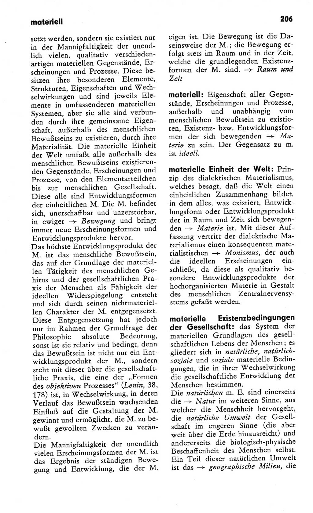 Kleines Wörterbuch der marxistisch-leninistischen Philosophie [Deutsche Demokratische Republik (DDR)] 1982, Seite 206 (Kl. Wb. ML Phil. DDR 1982, S. 206)