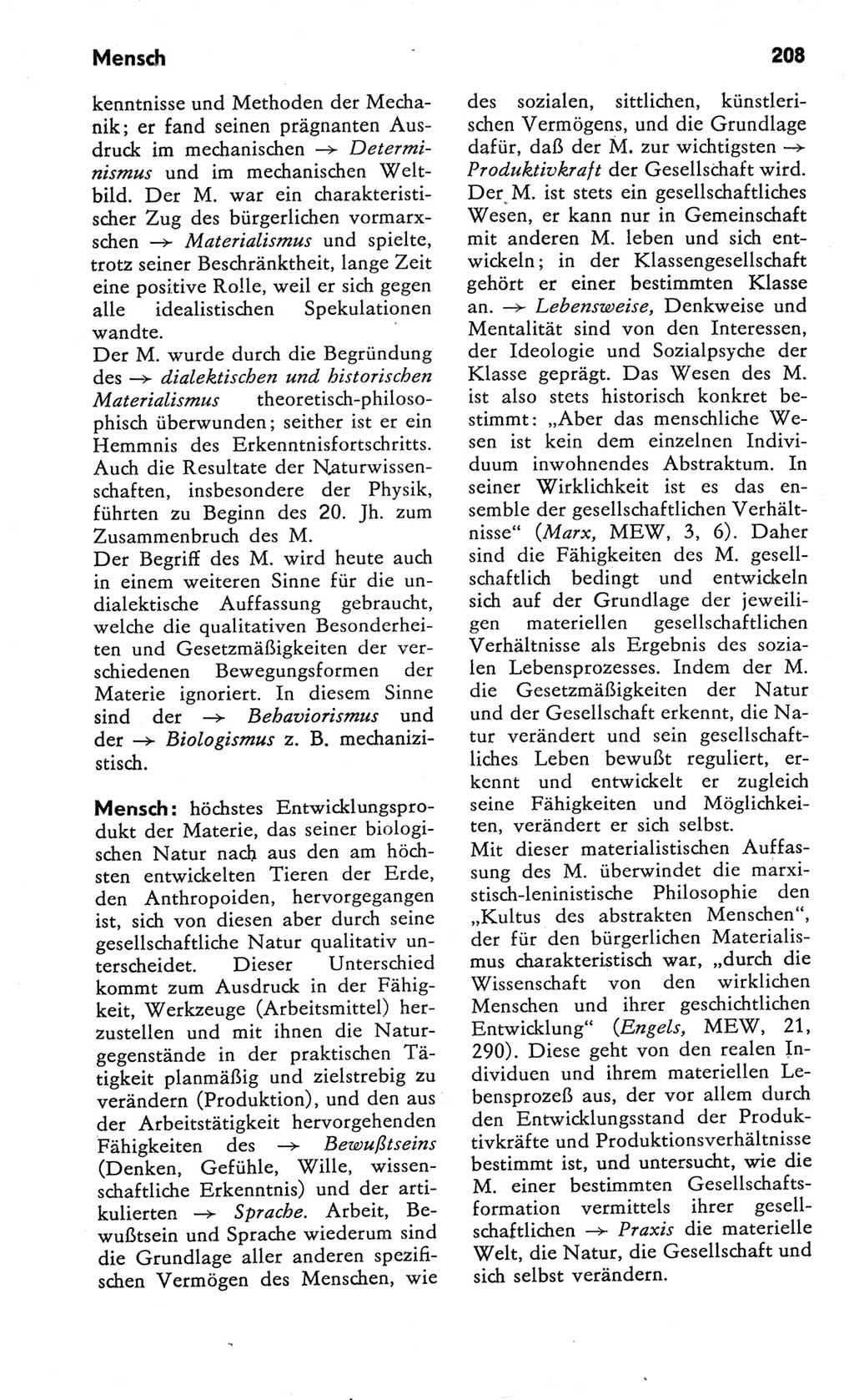 Kleines Wörterbuch der marxistisch-leninistischen Philosophie [Deutsche Demokratische Republik (DDR)] 1982, Seite 208 (Kl. Wb. ML Phil. DDR 1982, S. 208)