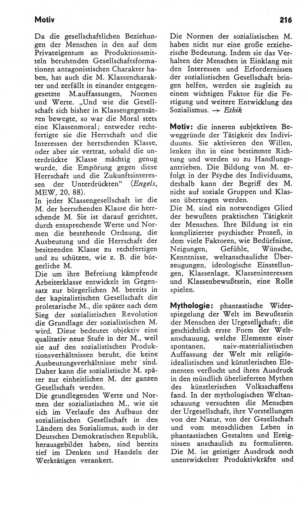 Kleines Wörterbuch der marxistisch-leninistischen Philosophie [Deutsche Demokratische Republik (DDR)] 1982, Seite 216 (Kl. Wb. ML Phil. DDR 1982, S. 216)