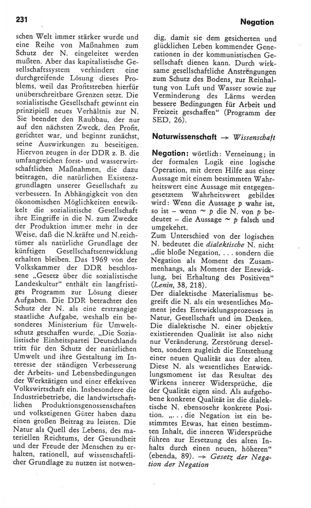 Kleines Wörterbuch der marxistisch-leninistischen Philosophie [Deutsche Demokratische Republik (DDR)] 1982, Seite 231 (Kl. Wb. ML Phil. DDR 1982, S. 231)