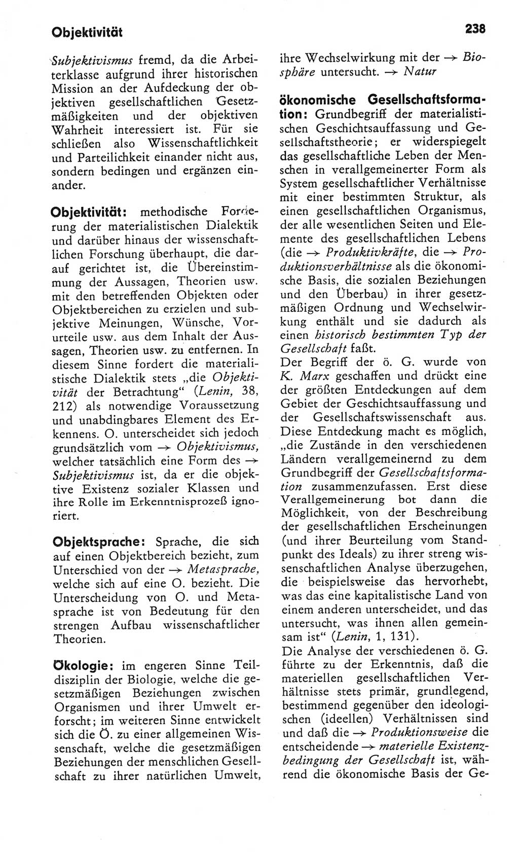 Kleines Wörterbuch der marxistisch-leninistischen Philosophie [Deutsche Demokratische Republik (DDR)] 1982, Seite 238 (Kl. Wb. ML Phil. DDR 1982, S. 238)