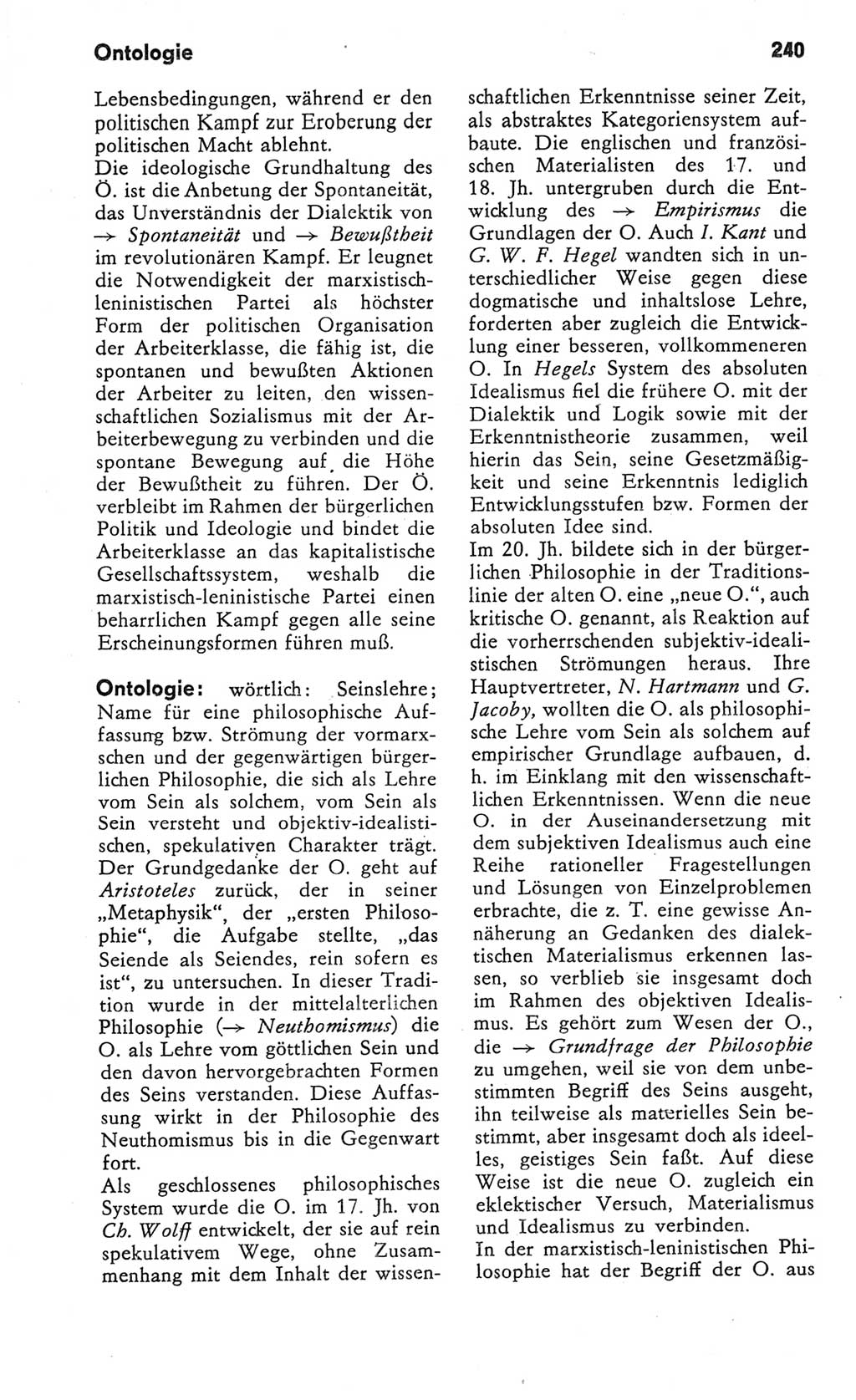 Kleines Wörterbuch der marxistisch-leninistischen Philosophie [Deutsche Demokratische Republik (DDR)] 1982, Seite 240 (Kl. Wb. ML Phil. DDR 1982, S. 240)