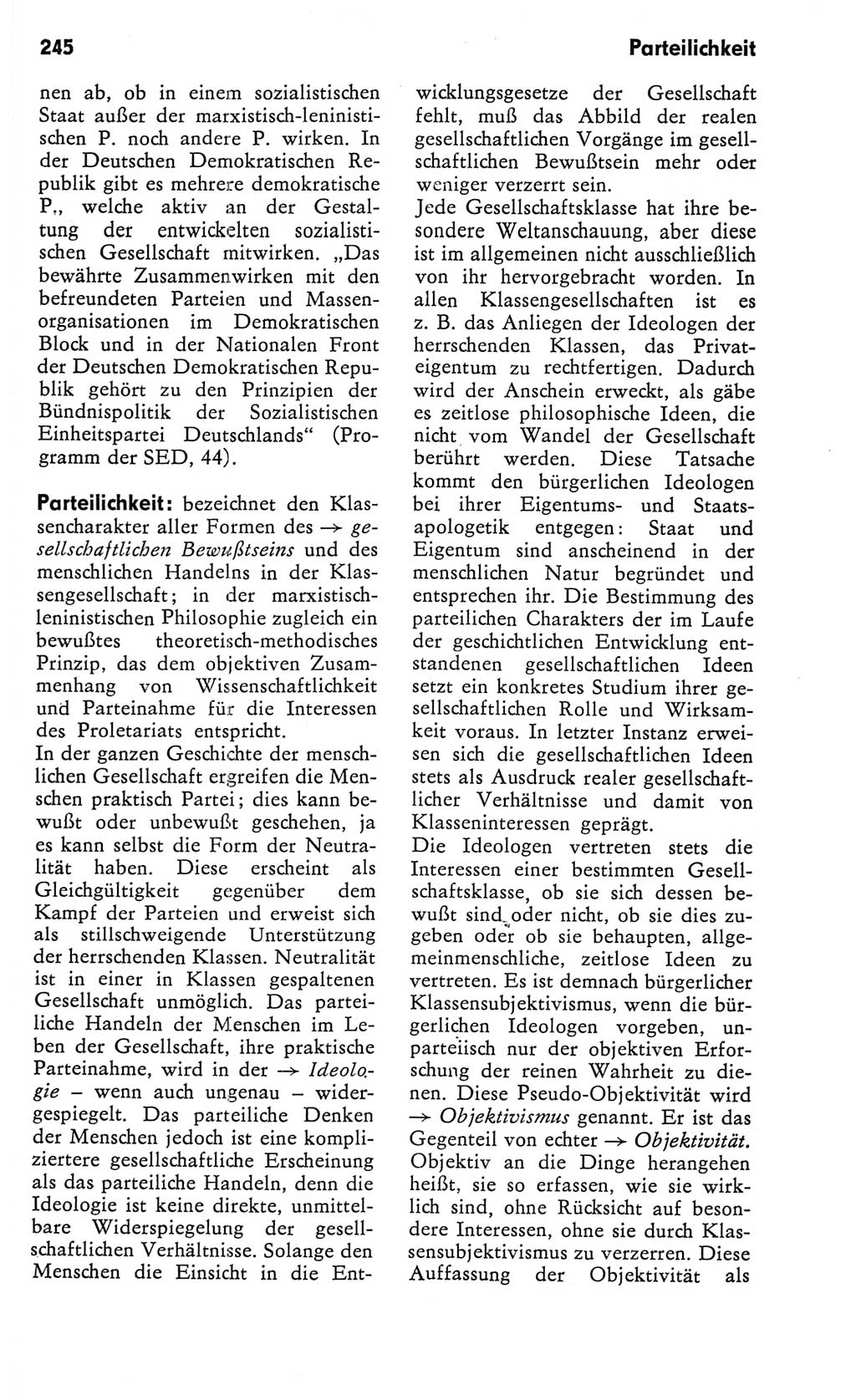 Kleines Wörterbuch der marxistisch-leninistischen Philosophie [Deutsche Demokratische Republik (DDR)] 1982, Seite 245 (Kl. Wb. ML Phil. DDR 1982, S. 245)
