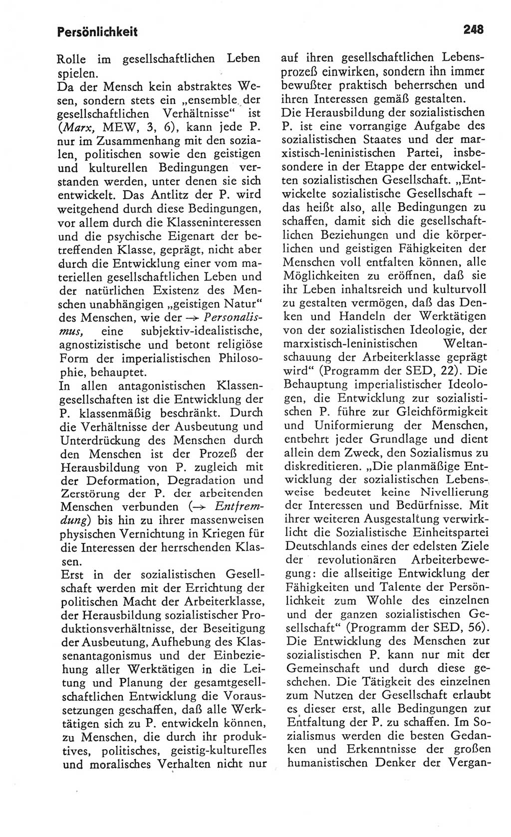 Kleines Wörterbuch der marxistisch-leninistischen Philosophie [Deutsche Demokratische Republik (DDR)] 1982, Seite 248 (Kl. Wb. ML Phil. DDR 1982, S. 248)