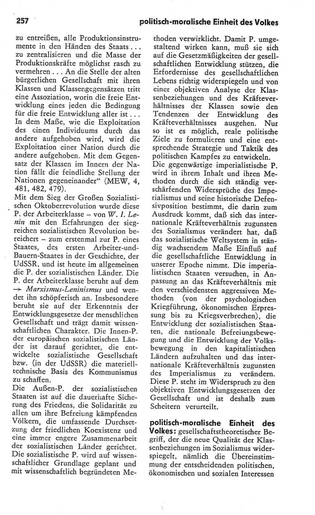 Kleines Wörterbuch der marxistisch-leninistischen Philosophie [Deutsche Demokratische Republik (DDR)] 1982, Seite 257 (Kl. Wb. ML Phil. DDR 1982, S. 257)