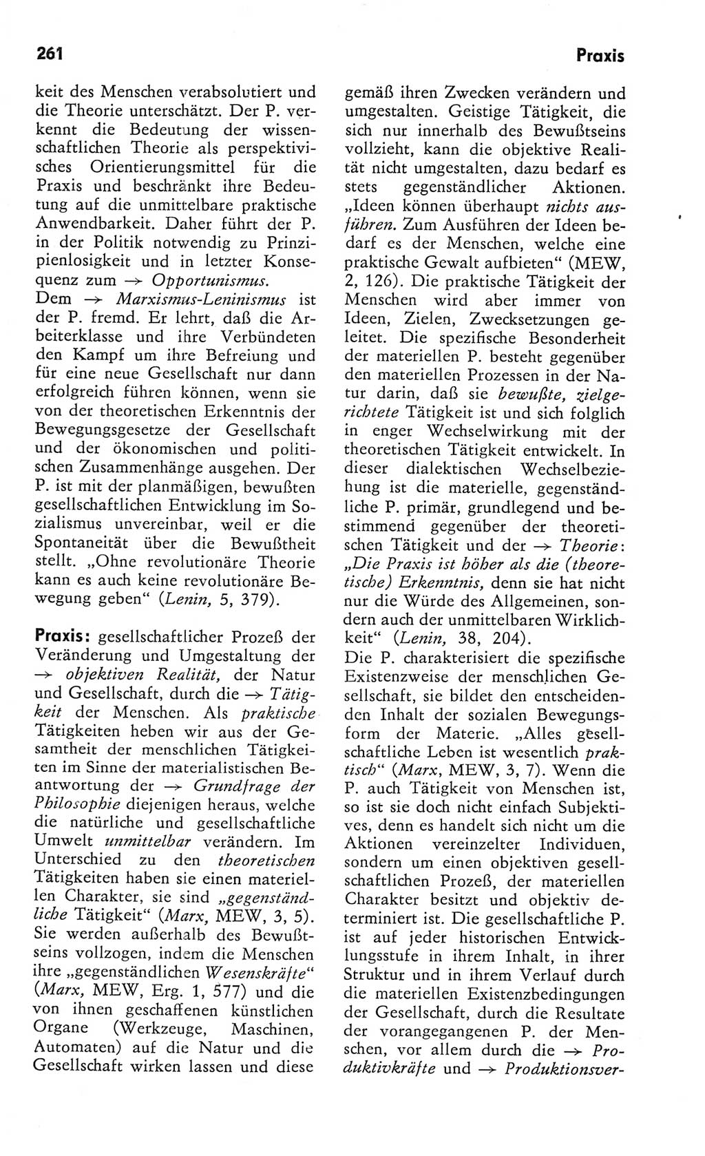 Kleines Wörterbuch der marxistisch-leninistischen Philosophie [Deutsche Demokratische Republik (DDR)] 1982, Seite 261 (Kl. Wb. ML Phil. DDR 1982, S. 261)