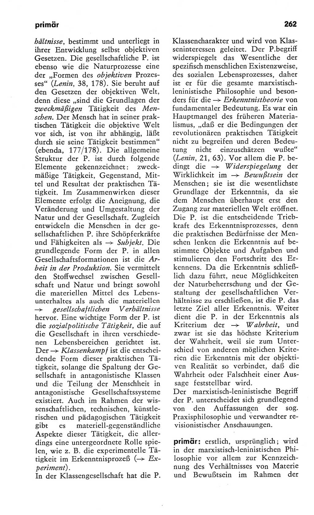 Kleines Wörterbuch der marxistisch-leninistischen Philosophie [Deutsche Demokratische Republik (DDR)] 1982, Seite 262 (Kl. Wb. ML Phil. DDR 1982, S. 262)