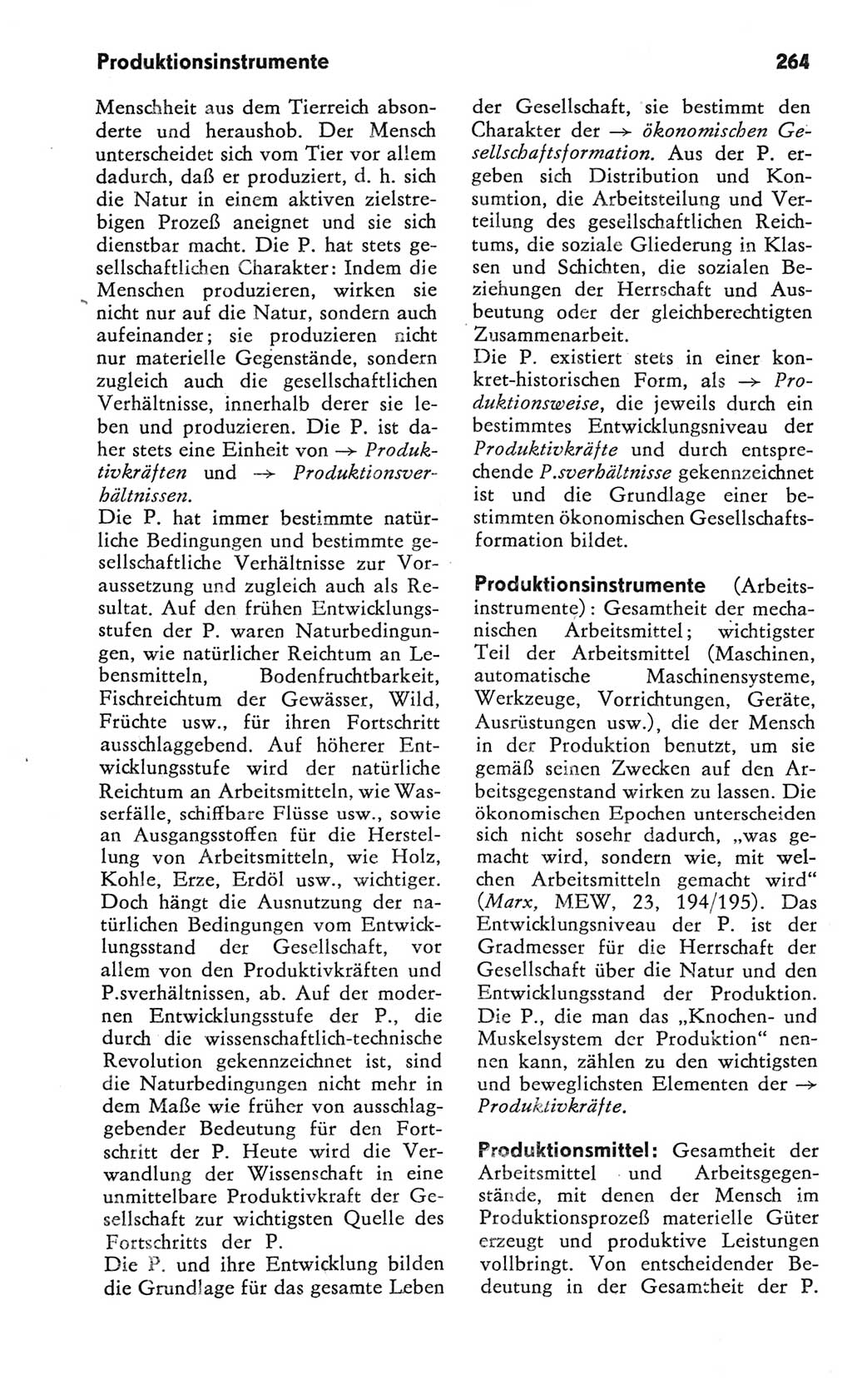 Kleines Wörterbuch der marxistisch-leninistischen Philosophie [Deutsche Demokratische Republik (DDR)] 1982, Seite 264 (Kl. Wb. ML Phil. DDR 1982, S. 264)