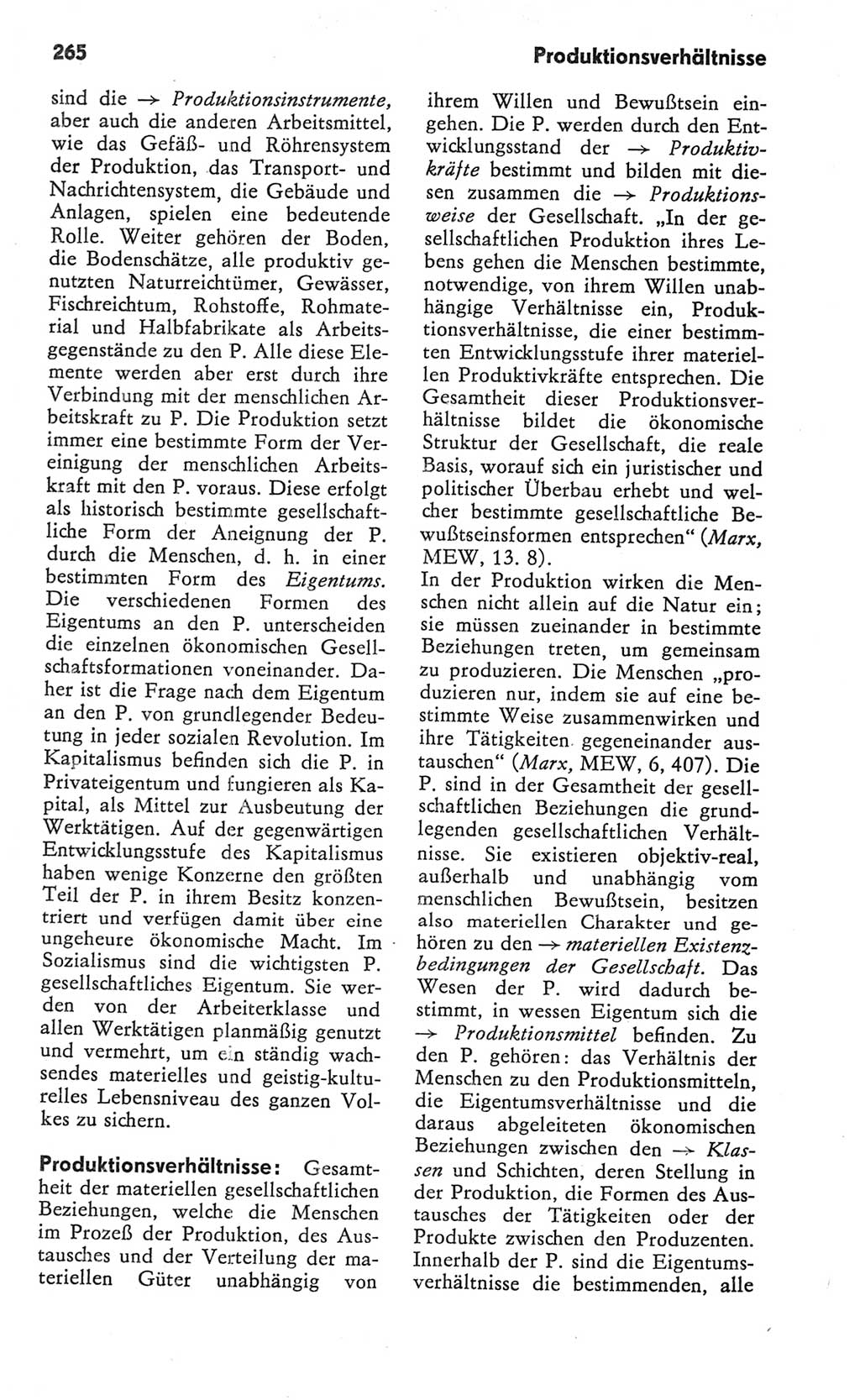 Kleines Wörterbuch der marxistisch-leninistischen Philosophie [Deutsche Demokratische Republik (DDR)] 1982, Seite 265 (Kl. Wb. ML Phil. DDR 1982, S. 265)