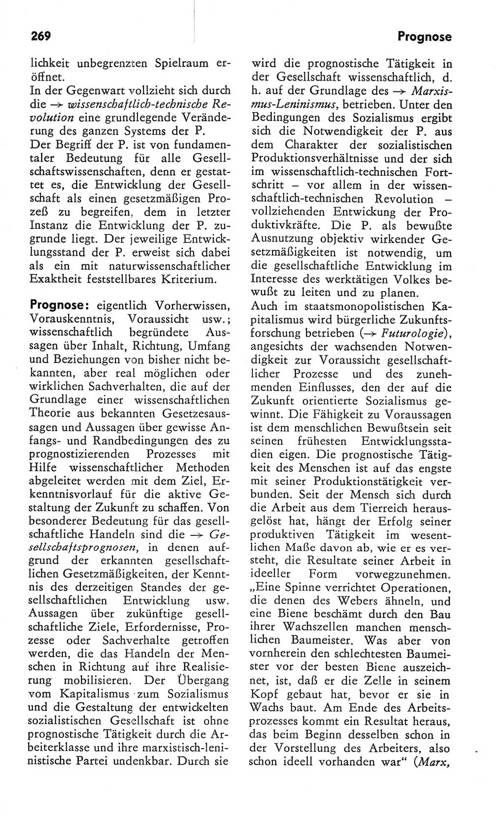 Kleines Wörterbuch der marxistisch-leninistischen Philosophie [Deutsche Demokratische Republik (DDR)] 1982, Seite 269 (Kl. Wb. ML Phil. DDR 1982, S. 269)