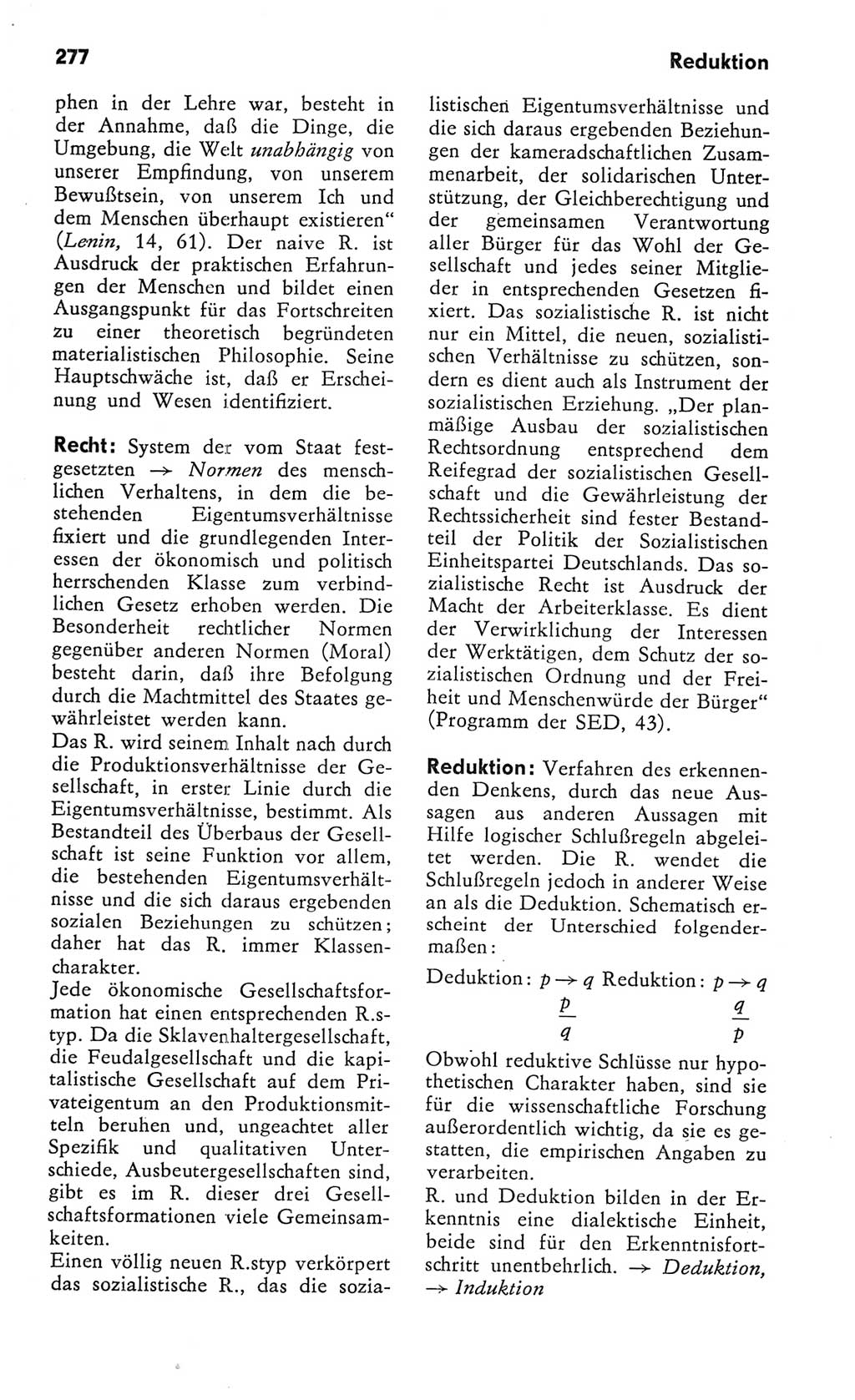 Kleines Wörterbuch der marxistisch-leninistischen Philosophie [Deutsche Demokratische Republik (DDR)] 1982, Seite 277 (Kl. Wb. ML Phil. DDR 1982, S. 277)