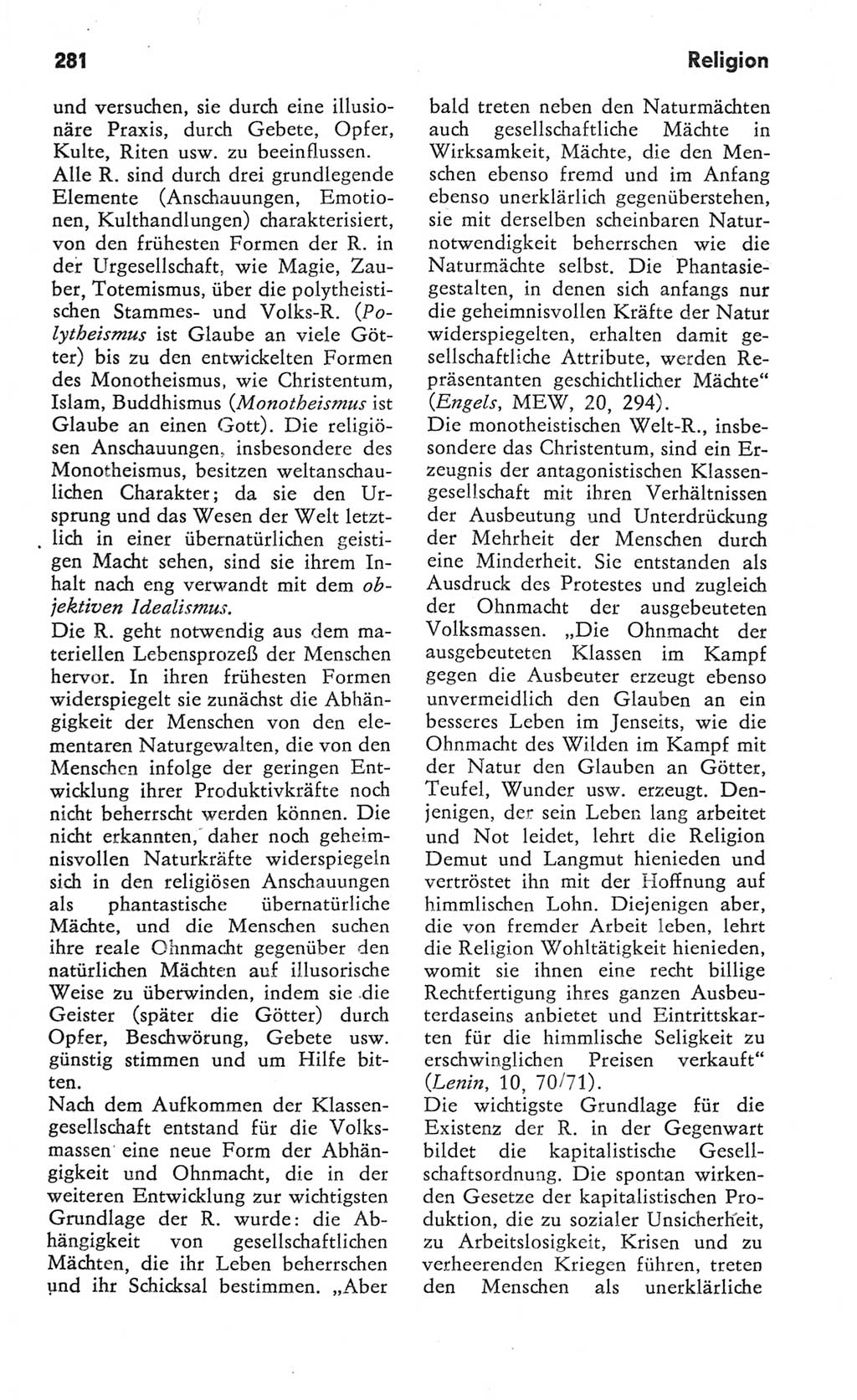 Kleines Wörterbuch der marxistisch-leninistischen Philosophie [Deutsche Demokratische Republik (DDR)] 1982, Seite 281 (Kl. Wb. ML Phil. DDR 1982, S. 281)