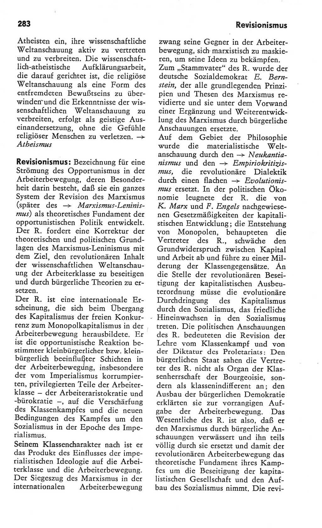 Kleines Wörterbuch der marxistisch-leninistischen Philosophie [Deutsche Demokratische Republik (DDR)] 1982, Seite 283 (Kl. Wb. ML Phil. DDR 1982, S. 283)