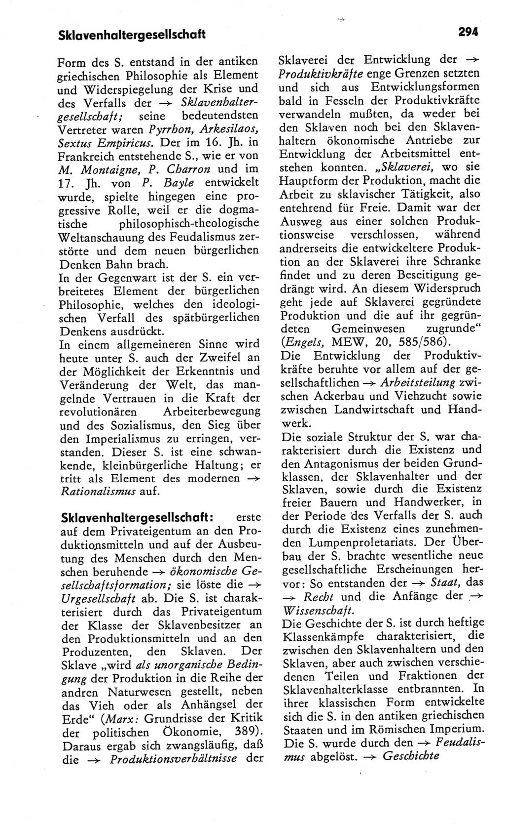 Kleines Wörterbuch der marxistisch-leninistischen Philosophie [Deutsche Demokratische Republik (DDR)] 1982, Seite 294 (Kl. Wb. ML Phil. DDR 1982, S. 294)