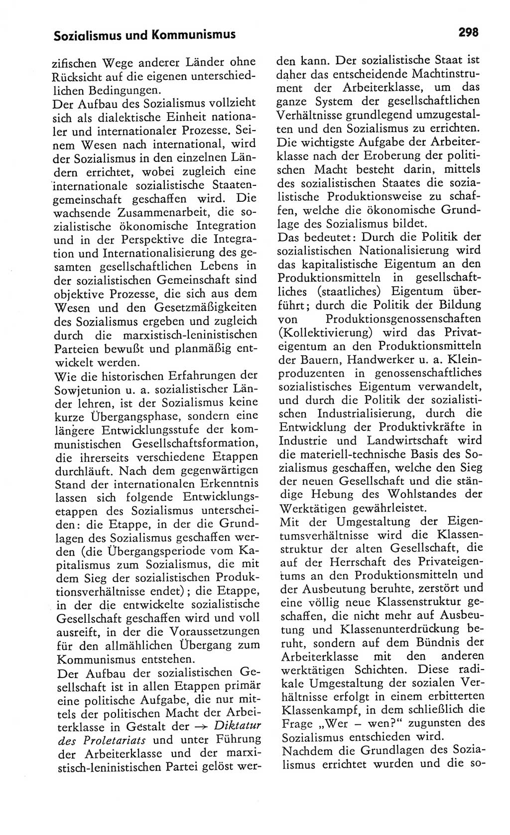 Kleines Wörterbuch der marxistisch-leninistischen Philosophie [Deutsche Demokratische Republik (DDR)] 1982, Seite 298 (Kl. Wb. ML Phil. DDR 1982, S. 298)