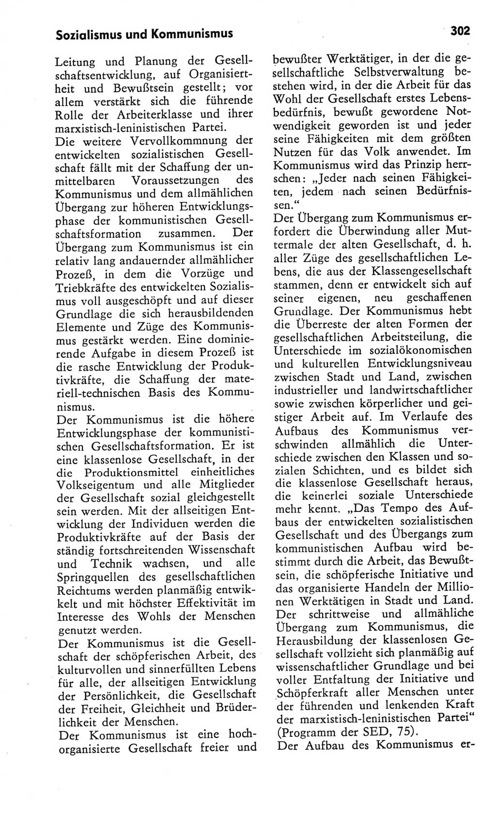 Kleines Wörterbuch der marxistisch-leninistischen Philosophie [Deutsche Demokratische Republik (DDR)] 1982, Seite 302 (Kl. Wb. ML Phil. DDR 1982, S. 302)
