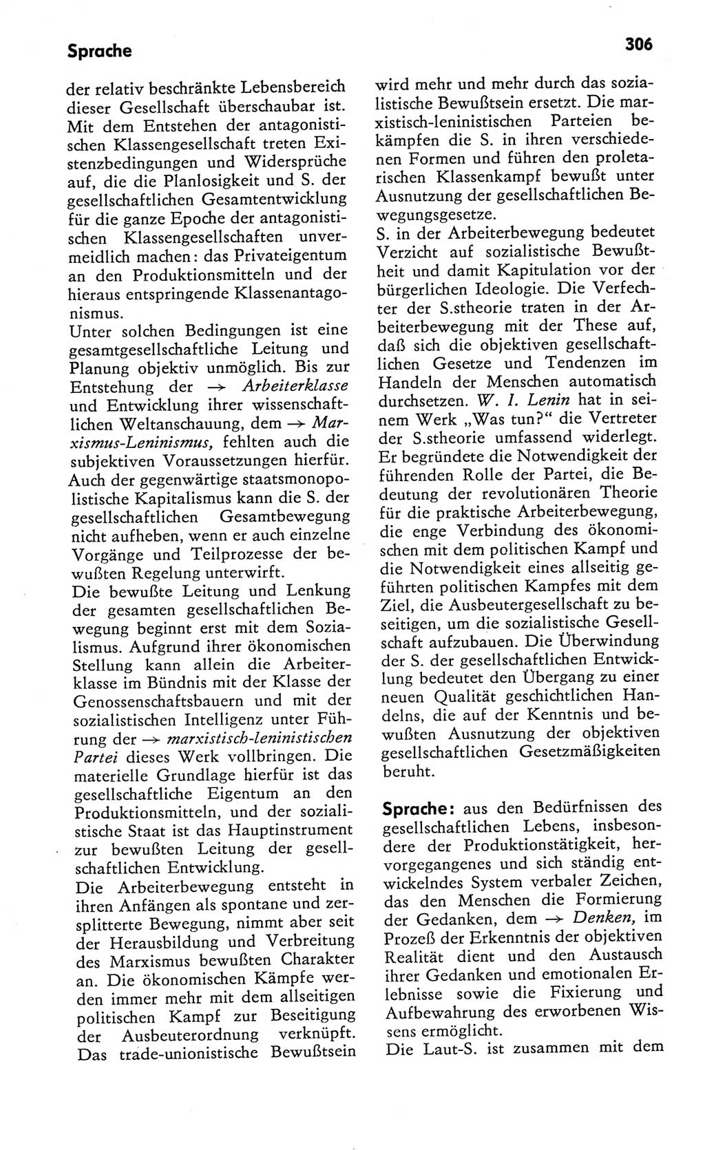 Kleines Wörterbuch der marxistisch-leninistischen Philosophie [Deutsche Demokratische Republik (DDR)] 1982, Seite 306 (Kl. Wb. ML Phil. DDR 1982, S. 306)