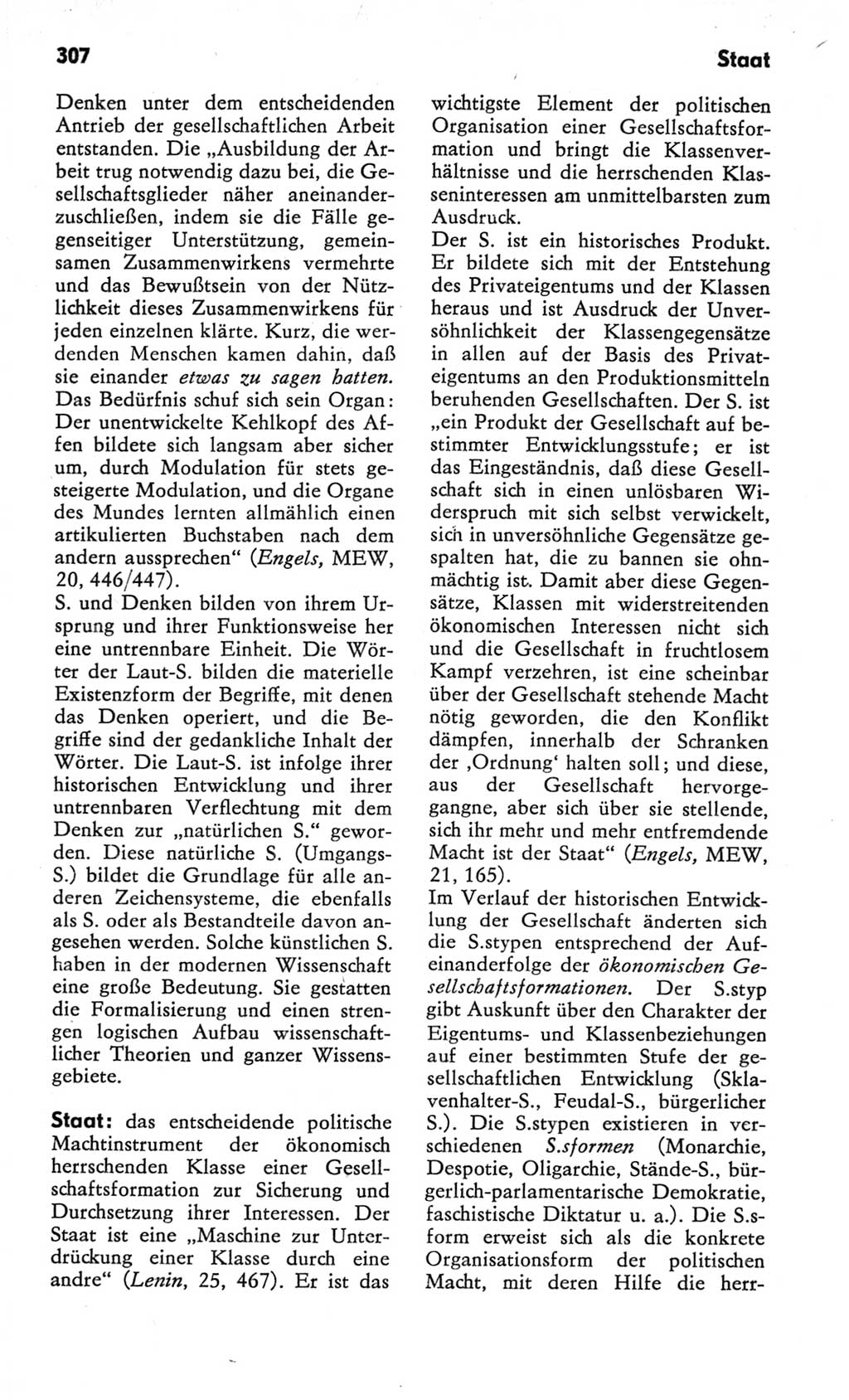 Kleines Wörterbuch der marxistisch-leninistischen Philosophie [Deutsche Demokratische Republik (DDR)] 1982, Seite 307 (Kl. Wb. ML Phil. DDR 1982, S. 307)