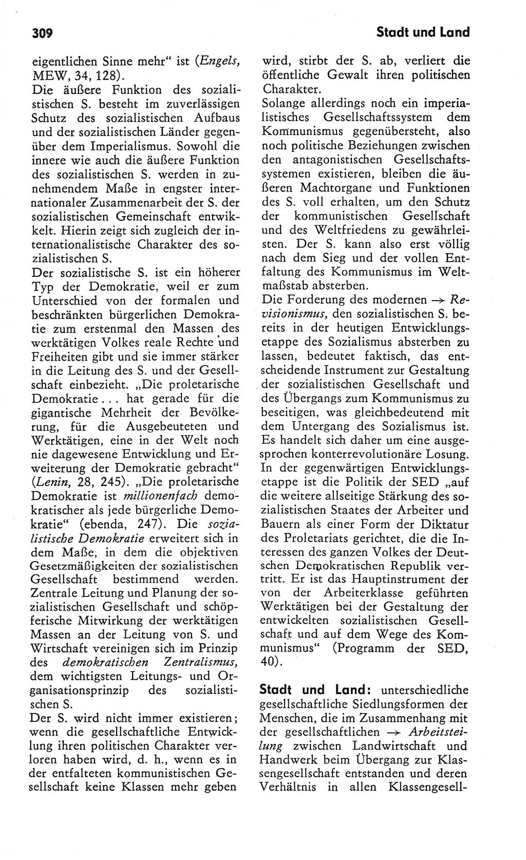 Kleines Wörterbuch der marxistisch-leninistischen Philosophie [Deutsche Demokratische Republik (DDR)] 1982, Seite 309 (Kl. Wb. ML Phil. DDR 1982, S. 309)