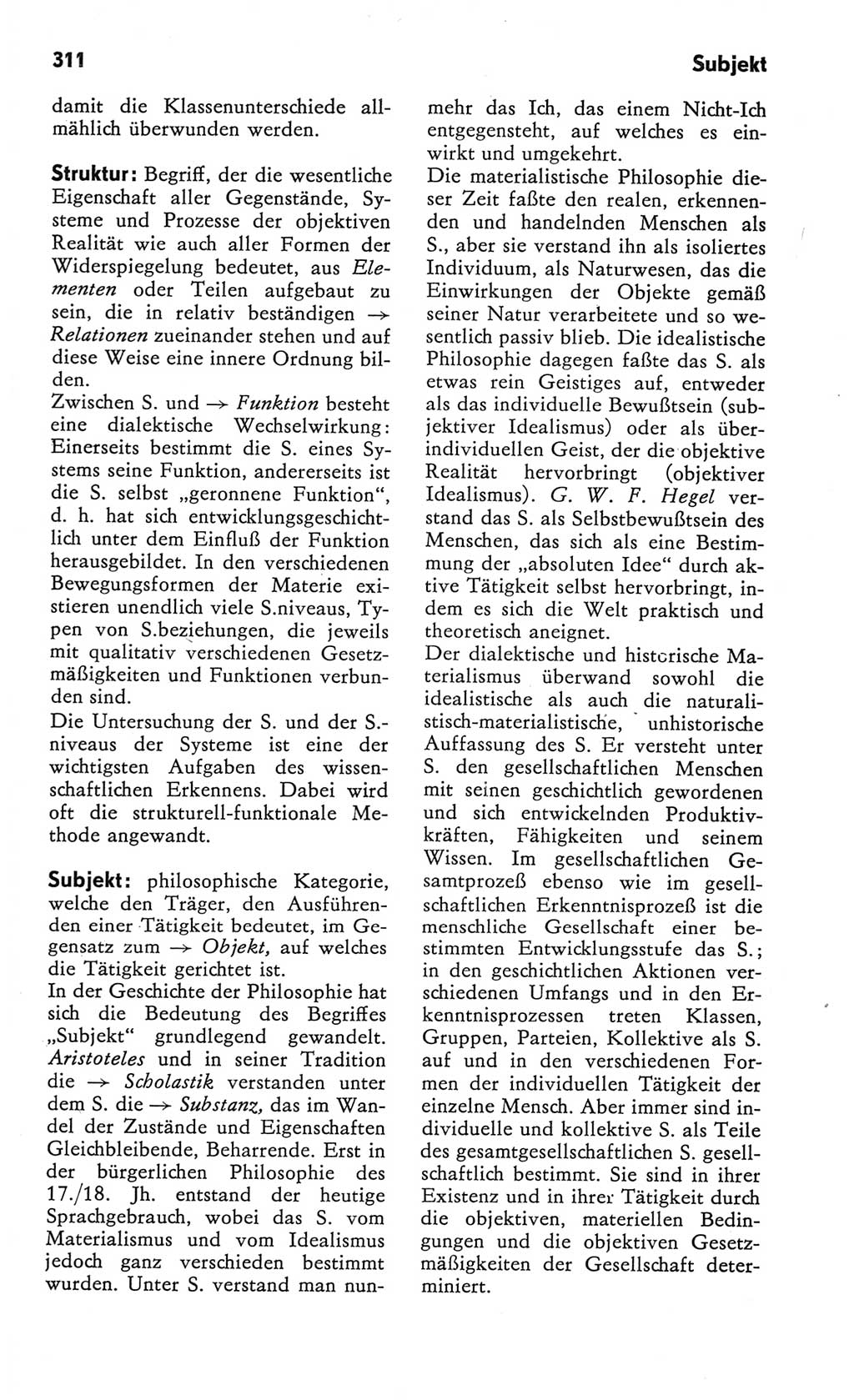 Kleines Wörterbuch der marxistisch-leninistischen Philosophie [Deutsche Demokratische Republik (DDR)] 1982, Seite 311 (Kl. Wb. ML Phil. DDR 1982, S. 311)