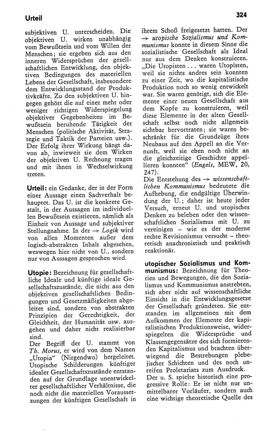 Kleines Wörterbuch der marxistisch-leninistischen Philosophie [Deutsche Demokratische Republik (DDR)] 1982, Seite 324 (Kl. Wb. ML Phil. DDR 1982, S. 324)