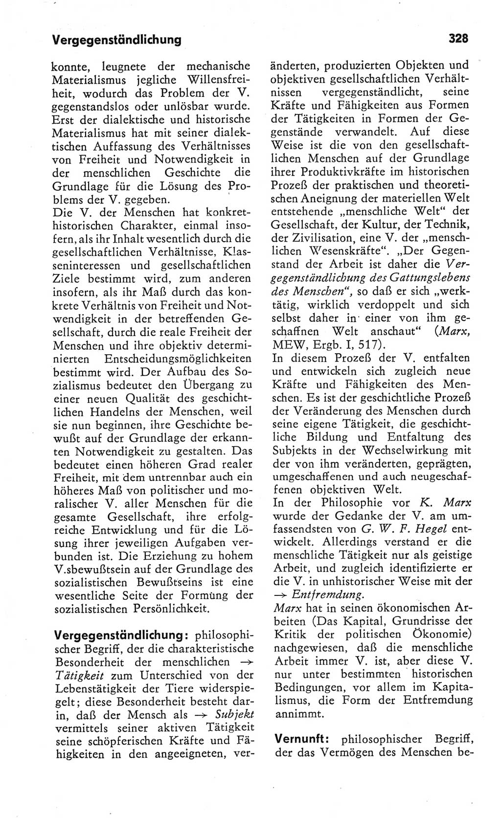 Kleines Wörterbuch der marxistisch-leninistischen Philosophie [Deutsche Demokratische Republik (DDR)] 1982, Seite 328 (Kl. Wb. ML Phil. DDR 1982, S. 328)
