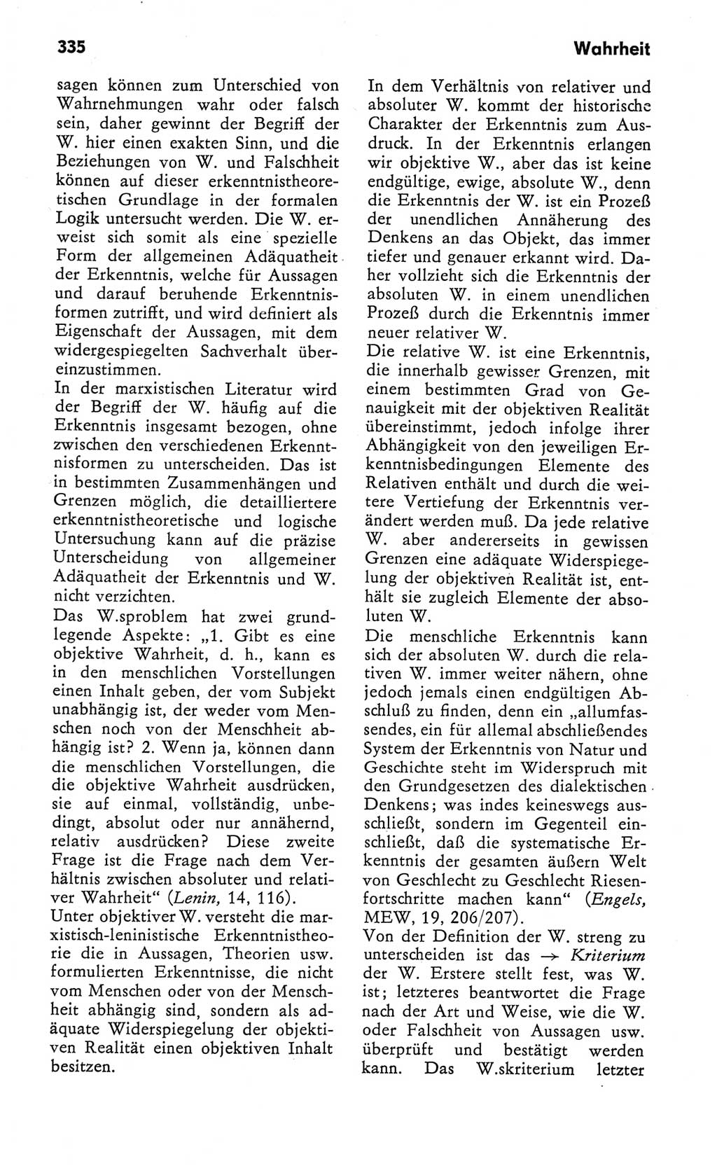 Kleines Wörterbuch der marxistisch-leninistischen Philosophie [Deutsche Demokratische Republik (DDR)] 1982, Seite 335 (Kl. Wb. ML Phil. DDR 1982, S. 335)