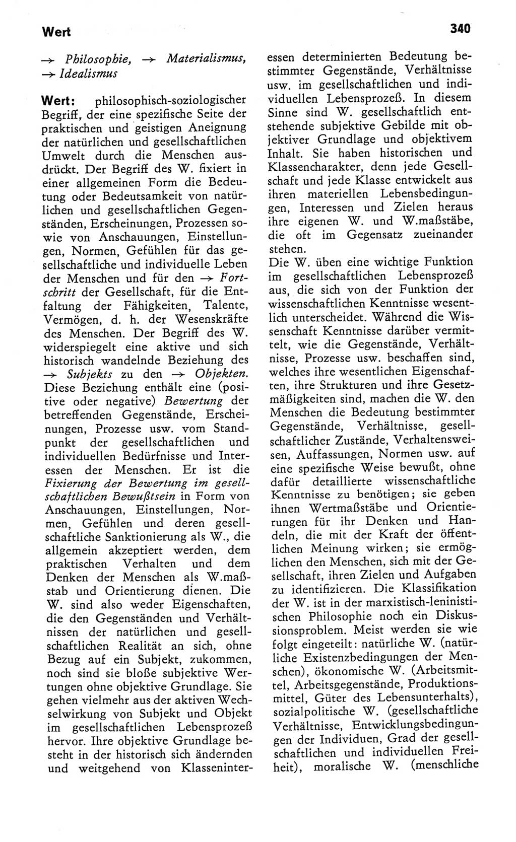 Kleines Wörterbuch der marxistisch-leninistischen Philosophie [Deutsche Demokratische Republik (DDR)] 1982, Seite 340 (Kl. Wb. ML Phil. DDR 1982, S. 340)