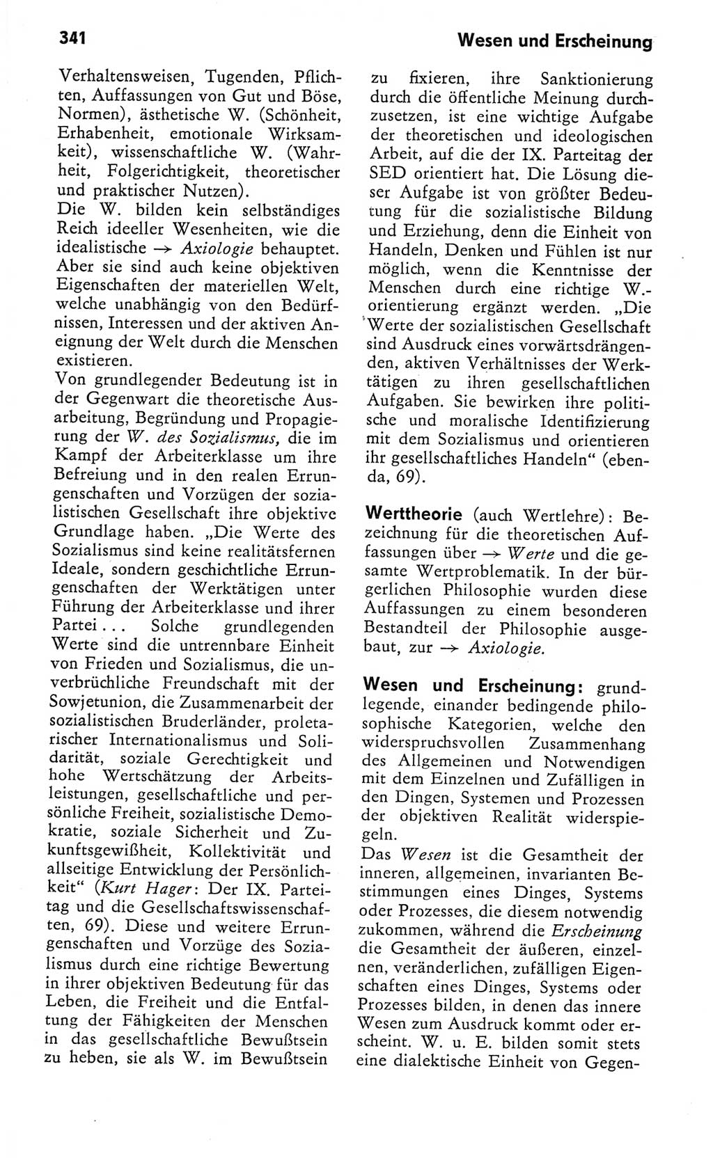 Kleines Wörterbuch der marxistisch-leninistischen Philosophie [Deutsche Demokratische Republik (DDR)] 1982, Seite 341 (Kl. Wb. ML Phil. DDR 1982, S. 341)