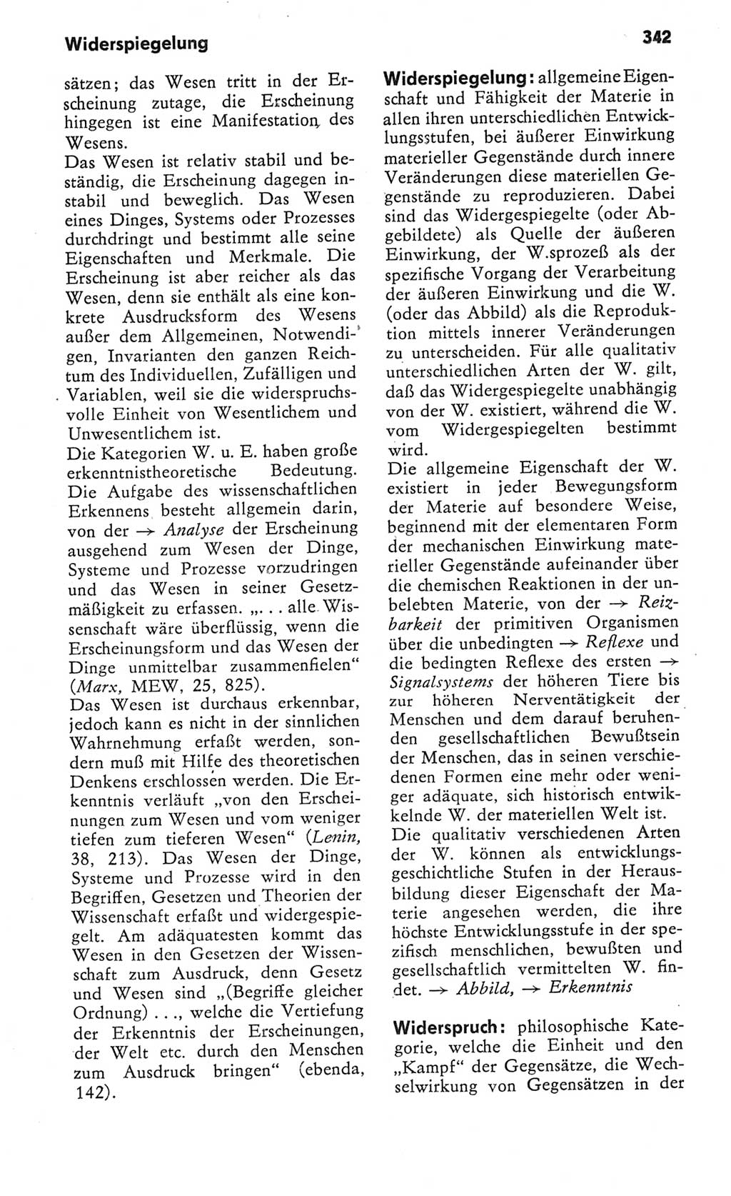 Kleines Wörterbuch der marxistisch-leninistischen Philosophie [Deutsche Demokratische Republik (DDR)] 1982, Seite 342 (Kl. Wb. ML Phil. DDR 1982, S. 342)