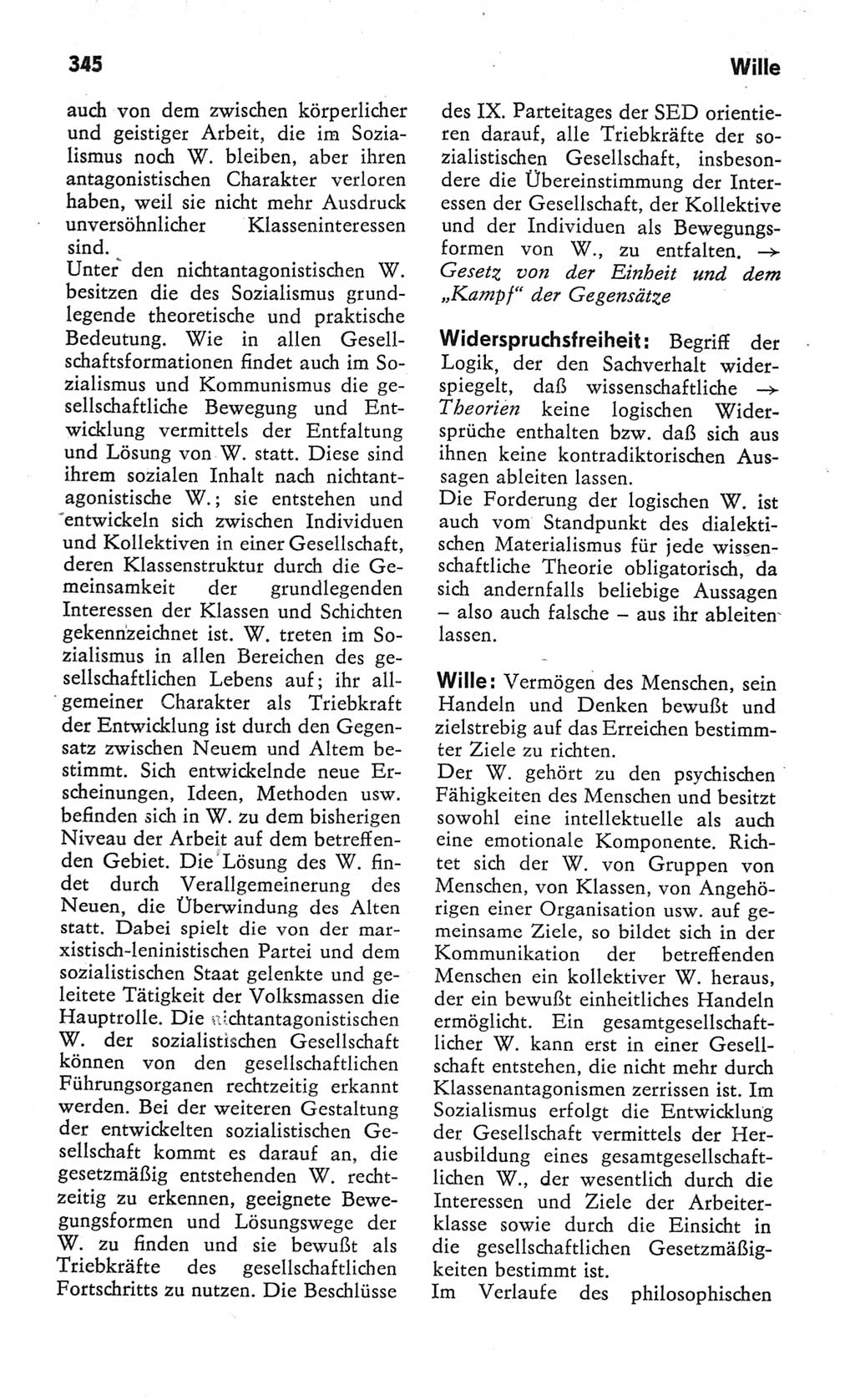Kleines Wörterbuch der marxistisch-leninistischen Philosophie [Deutsche Demokratische Republik (DDR)] 1982, Seite 345 (Kl. Wb. ML Phil. DDR 1982, S. 345)