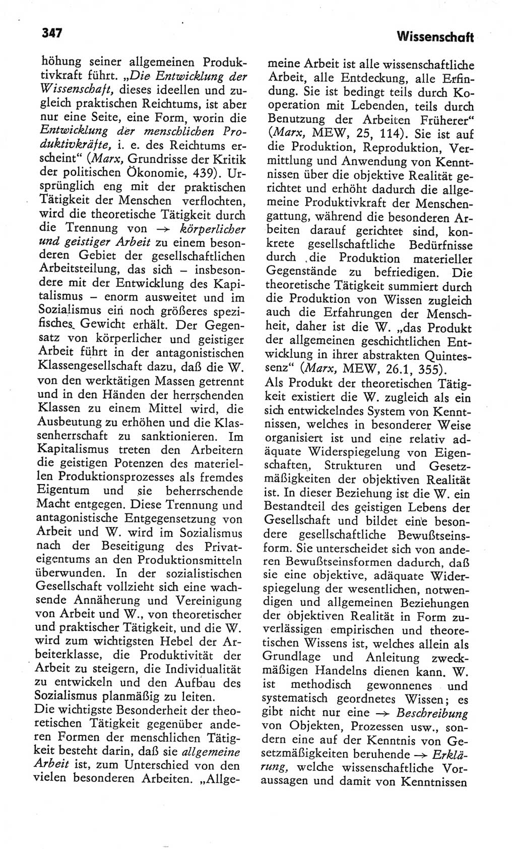 Kleines Wörterbuch der marxistisch-leninistischen Philosophie [Deutsche Demokratische Republik (DDR)] 1982, Seite 347 (Kl. Wb. ML Phil. DDR 1982, S. 347)