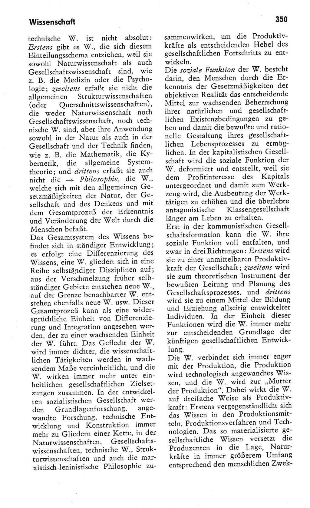 Kleines Wörterbuch der marxistisch-leninistischen Philosophie [Deutsche Demokratische Republik (DDR)] 1982, Seite 350 (Kl. Wb. ML Phil. DDR 1982, S. 350)