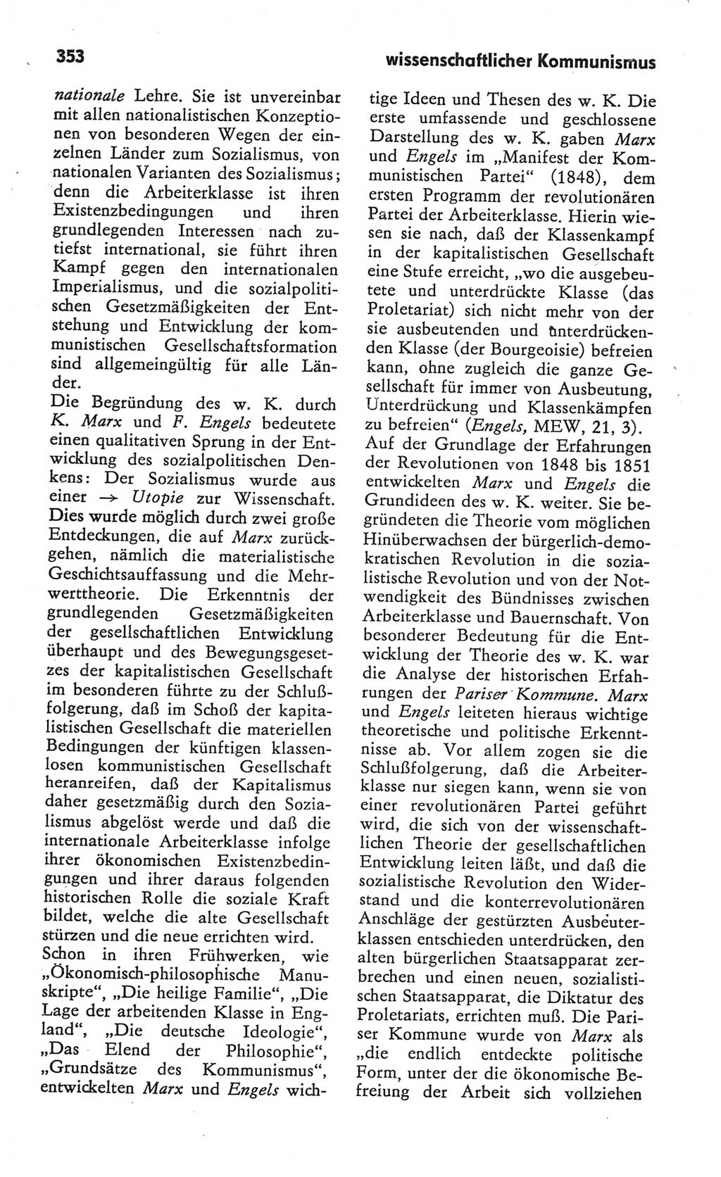 Kleines Wörterbuch der marxistisch-leninistischen Philosophie [Deutsche Demokratische Republik (DDR)] 1982, Seite 353 (Kl. Wb. ML Phil. DDR 1982, S. 353)