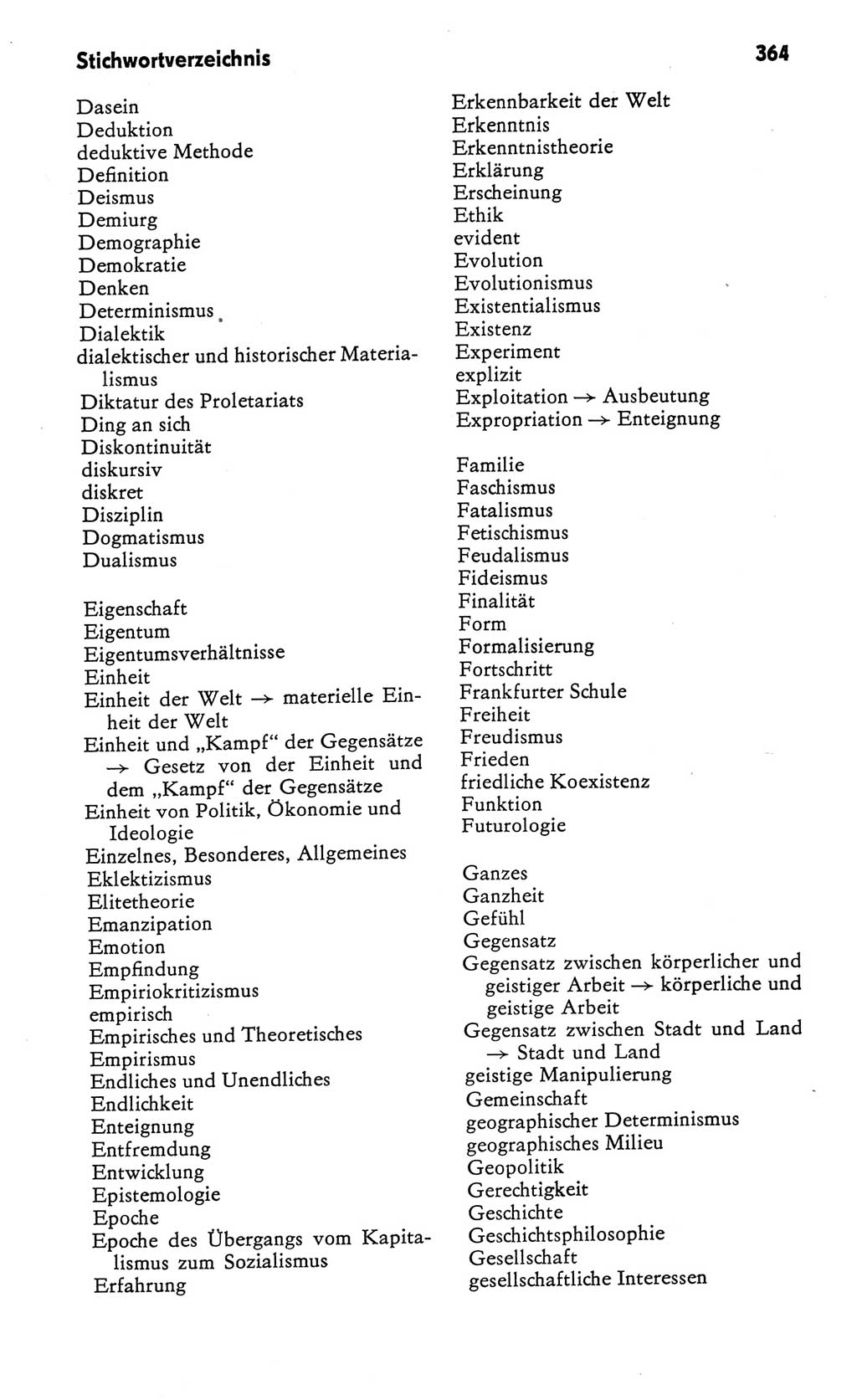 Kleines Wörterbuch der marxistisch-leninistischen Philosophie [Deutsche Demokratische Republik (DDR)] 1982, Seite 364 (Kl. Wb. ML Phil. DDR 1982, S. 364)