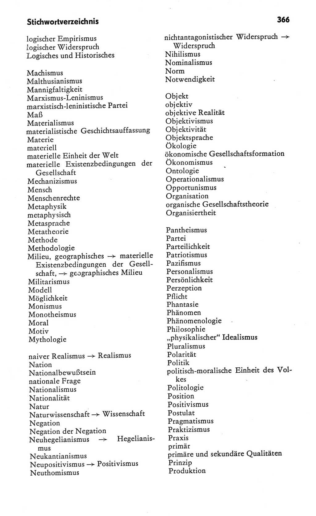 Kleines Wörterbuch der marxistisch-leninistischen Philosophie [Deutsche Demokratische Republik (DDR)] 1982, Seite 366 (Kl. Wb. ML Phil. DDR 1982, S. 366)
