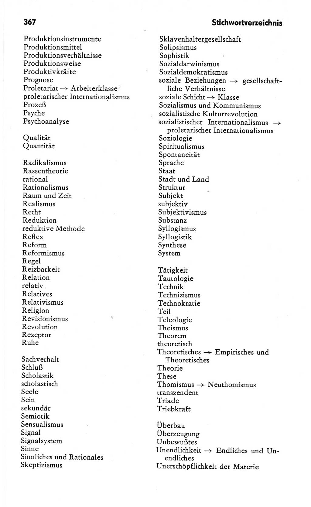 Kleines Wörterbuch der marxistisch-leninistischen Philosophie [Deutsche Demokratische Republik (DDR)] 1982, Seite 367 (Kl. Wb. ML Phil. DDR 1982, S. 367)
