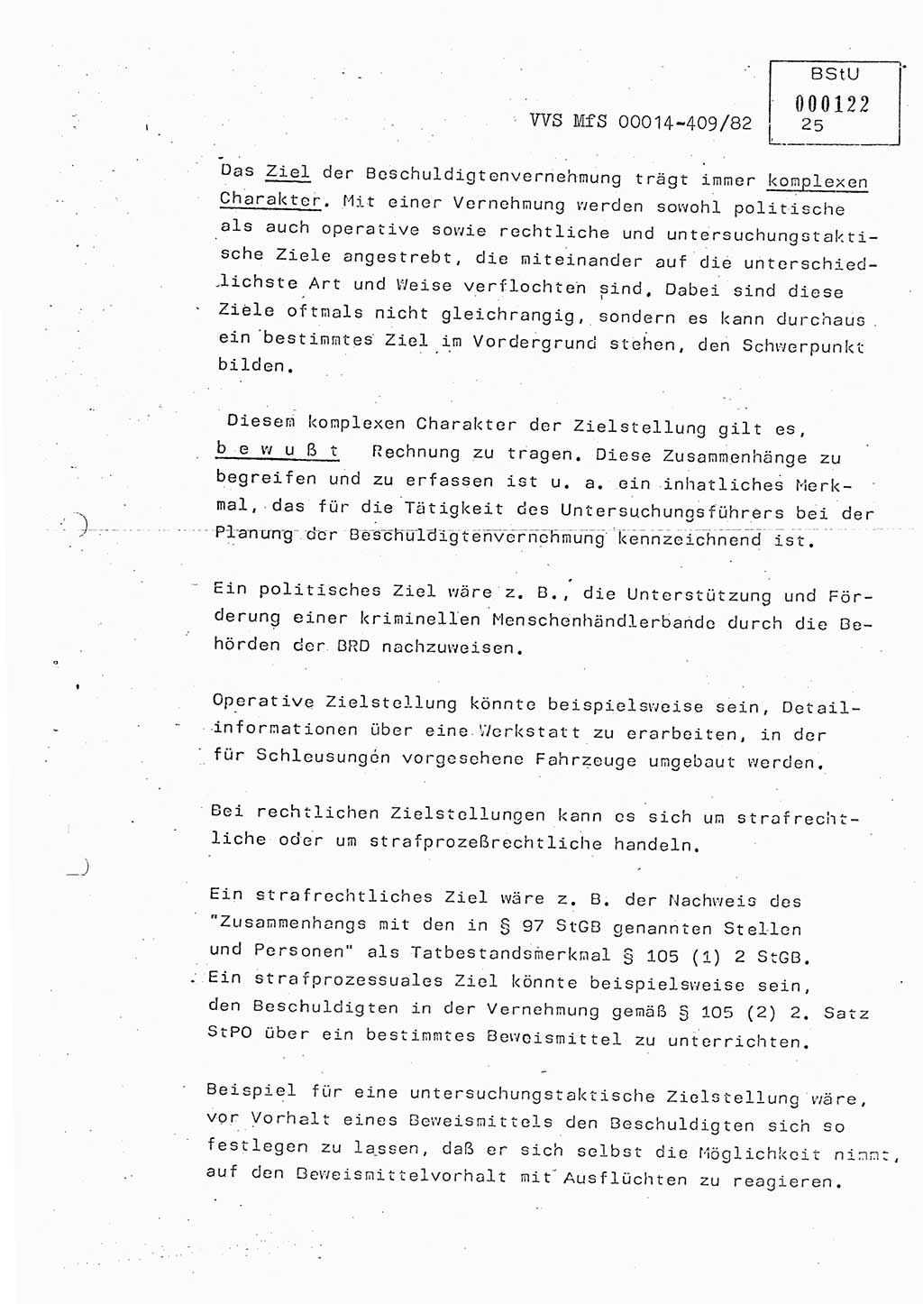 Lektion Ministerium für Staatssicherheit (MfS) [Deutsche Demokratische Republik (DDR)], Hauptabteilung (HA) Ⅸ, Vertrauliche Verschlußsache (VVS) o014-409/82, Berlin 1982, Seite 25 (Lekt. MfS DDR HA Ⅸ VVS o014-409/82 1982, S. 25)