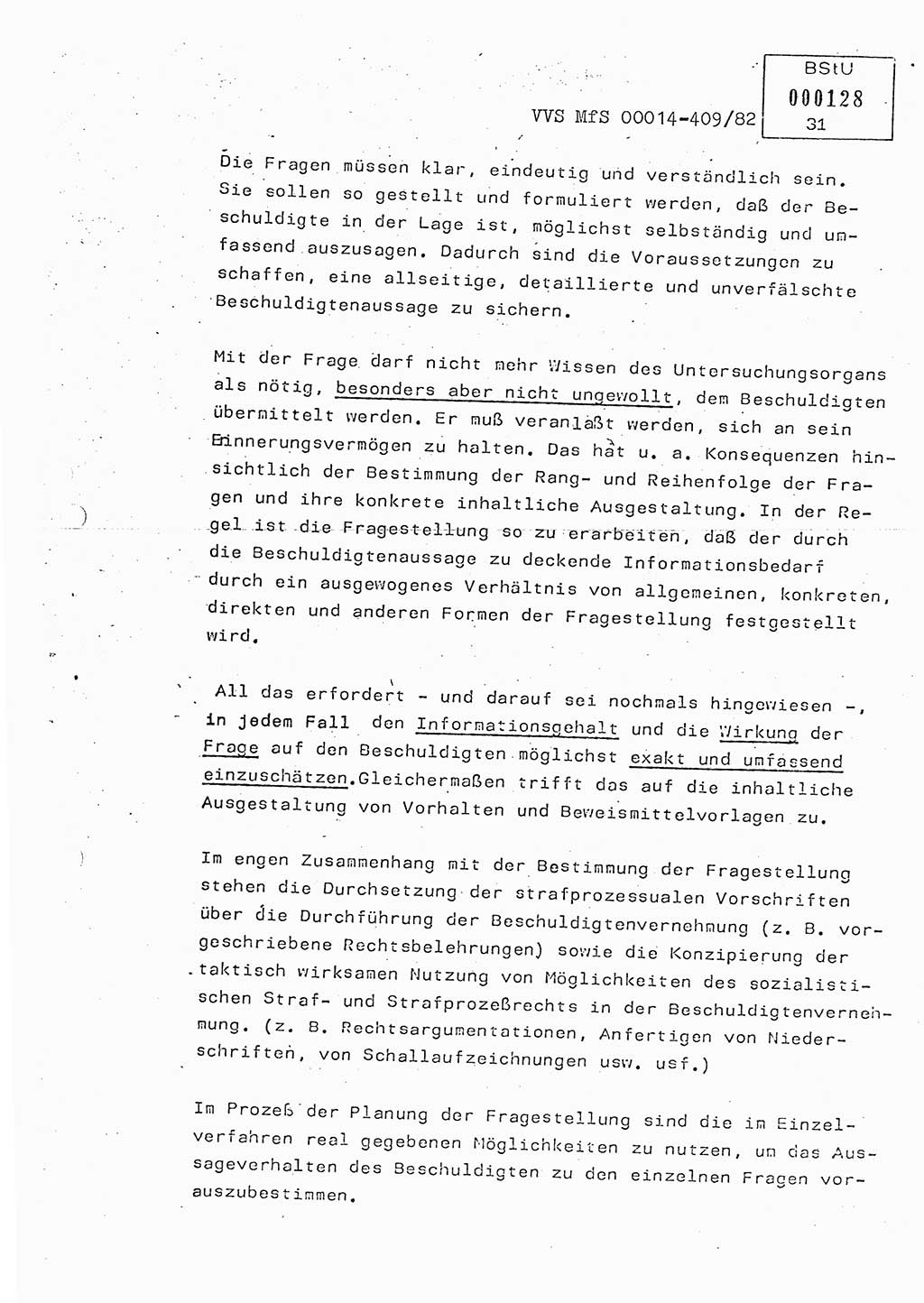 Lektion Ministerium für Staatssicherheit (MfS) [Deutsche Demokratische Republik (DDR)], Hauptabteilung (HA) Ⅸ, Vertrauliche Verschlußsache (VVS) o014-409/82, Berlin 1982, Seite 31 (Lekt. MfS DDR HA Ⅸ VVS o014-409/82 1982, S. 31)