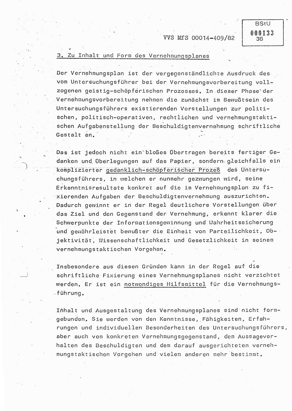 Lektion Ministerium für Staatssicherheit (MfS) [Deutsche Demokratische Republik (DDR)], Hauptabteilung (HA) Ⅸ, Vertrauliche Verschlußsache (VVS) o014-409/82, Berlin 1982, Seite 36 (Lekt. MfS DDR HA Ⅸ VVS o014-409/82 1982, S. 36)